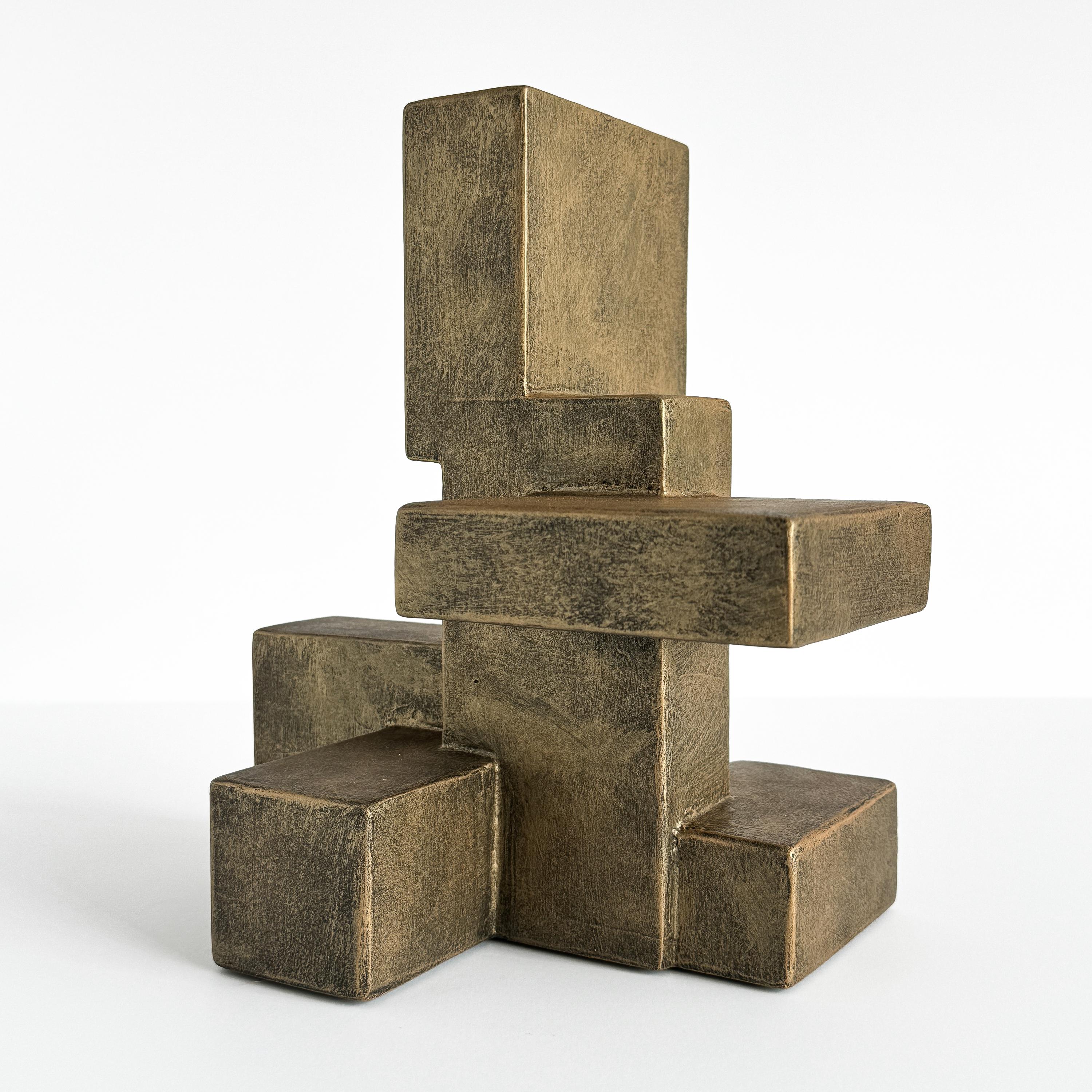 Américain « Composition 202.2 » Sculpture abstraite cubiste de Dan Schneiger en vente