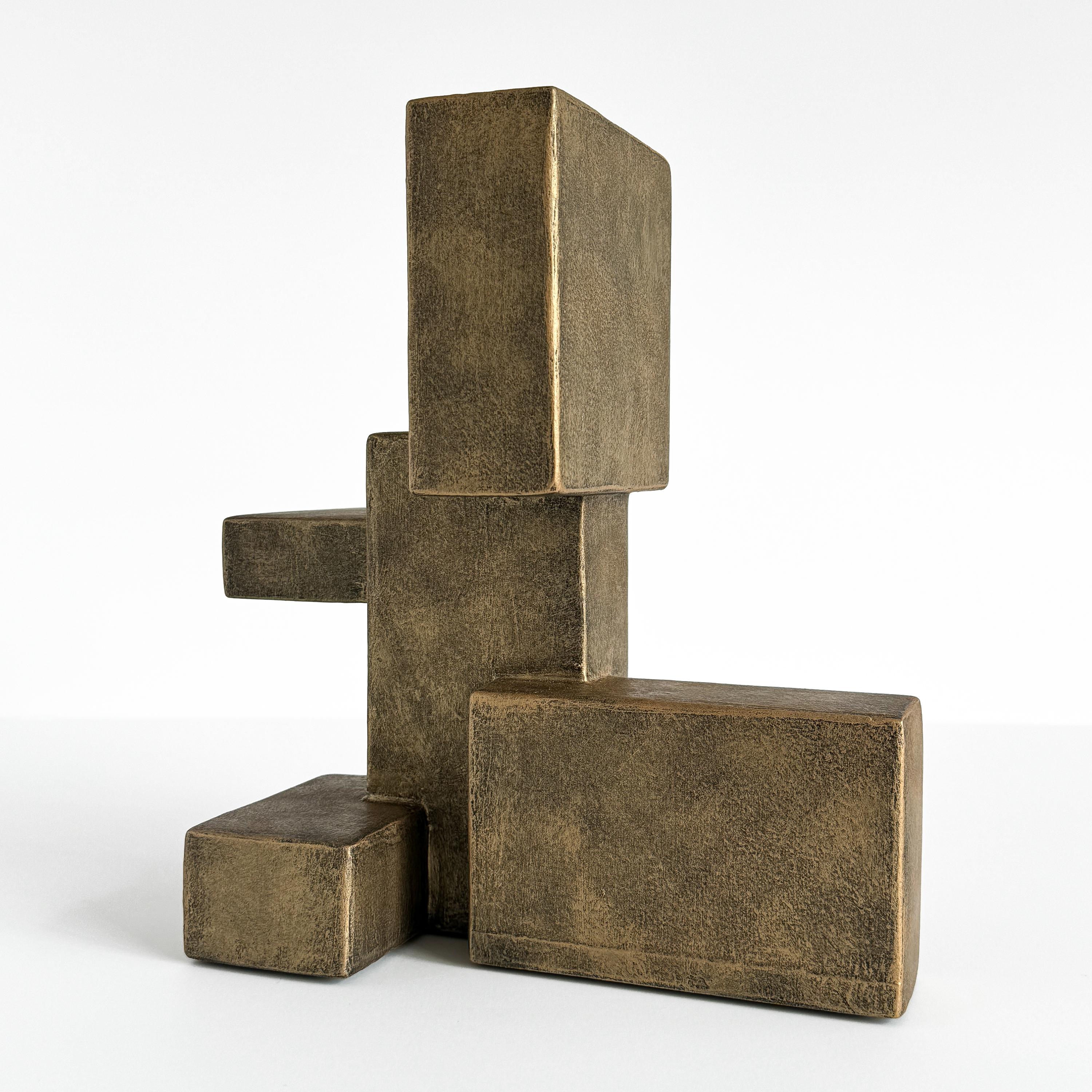 « Composition 202.2 » Sculpture abstraite cubiste de Dan Schneiger en vente 1