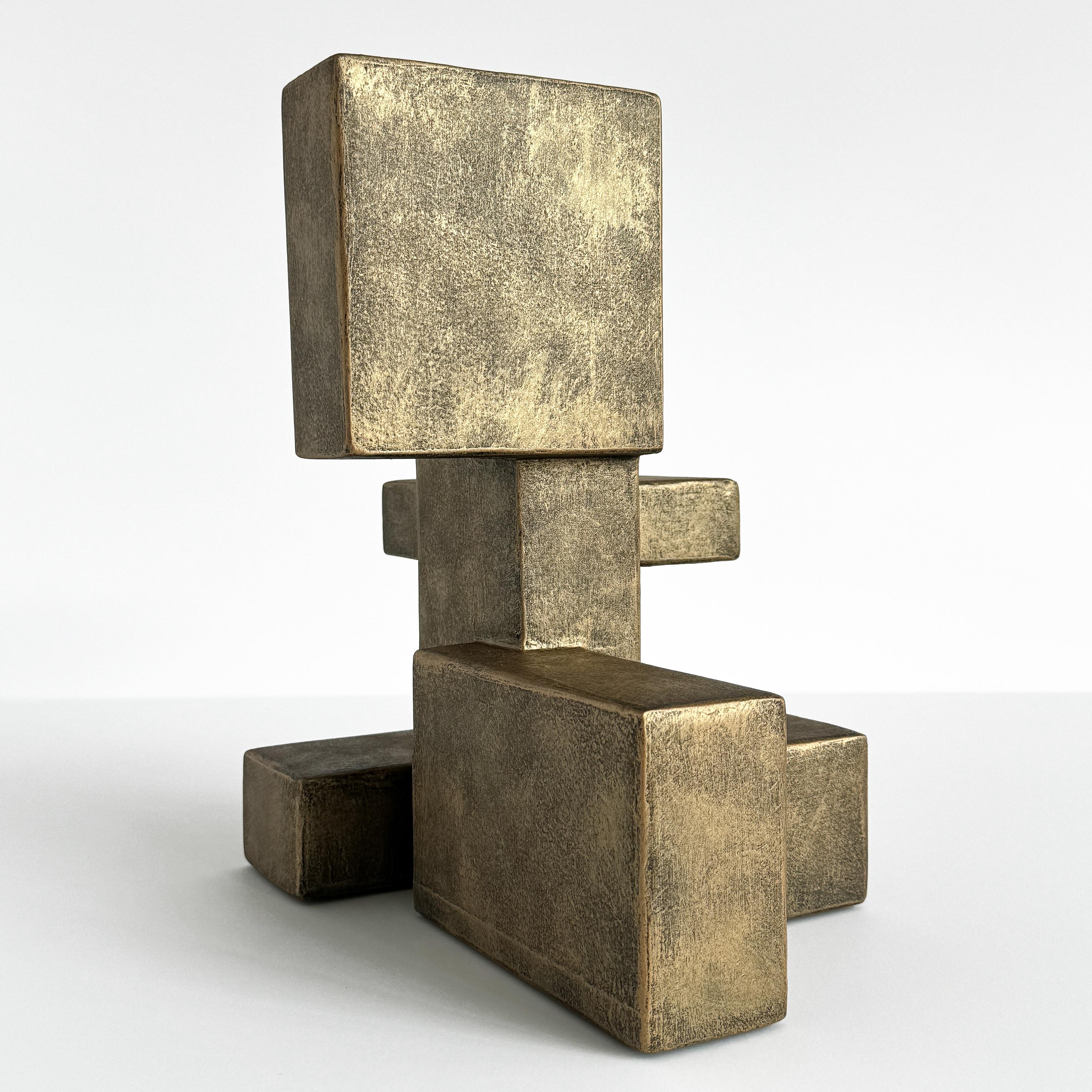 « Composition 202.2 » Sculpture abstraite cubiste de Dan Schneiger en vente 2