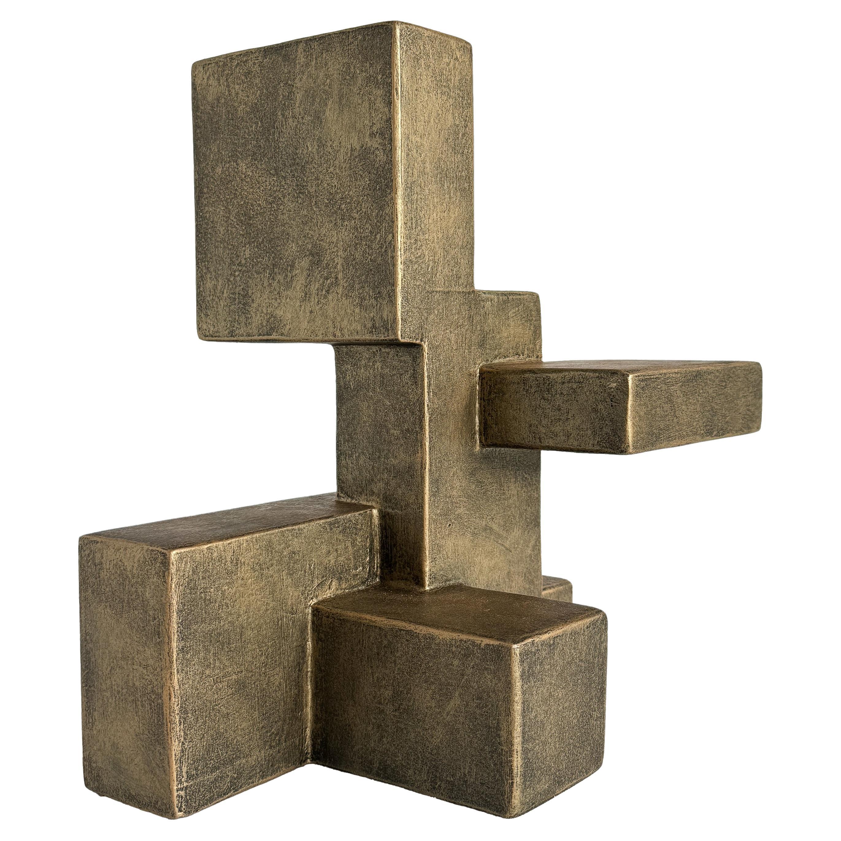 « Composition 202.2 » Sculpture abstraite cubiste de Dan Schneiger en vente