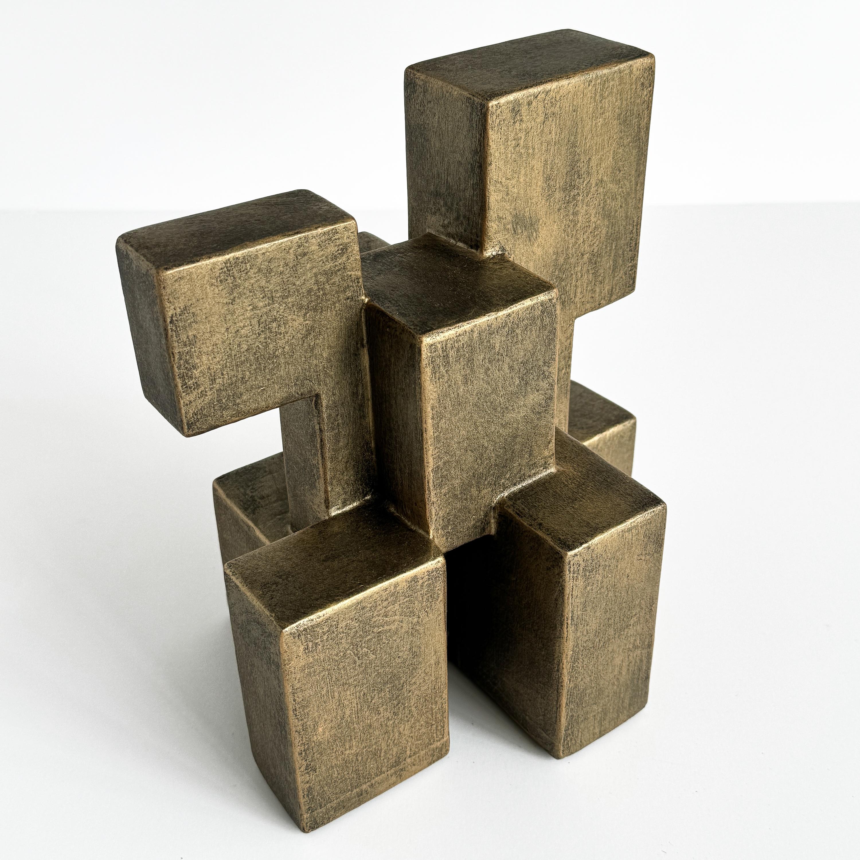 « Composition 202.3 » Sculpture abstraite cubiste de Dan Schneiger en vente 3