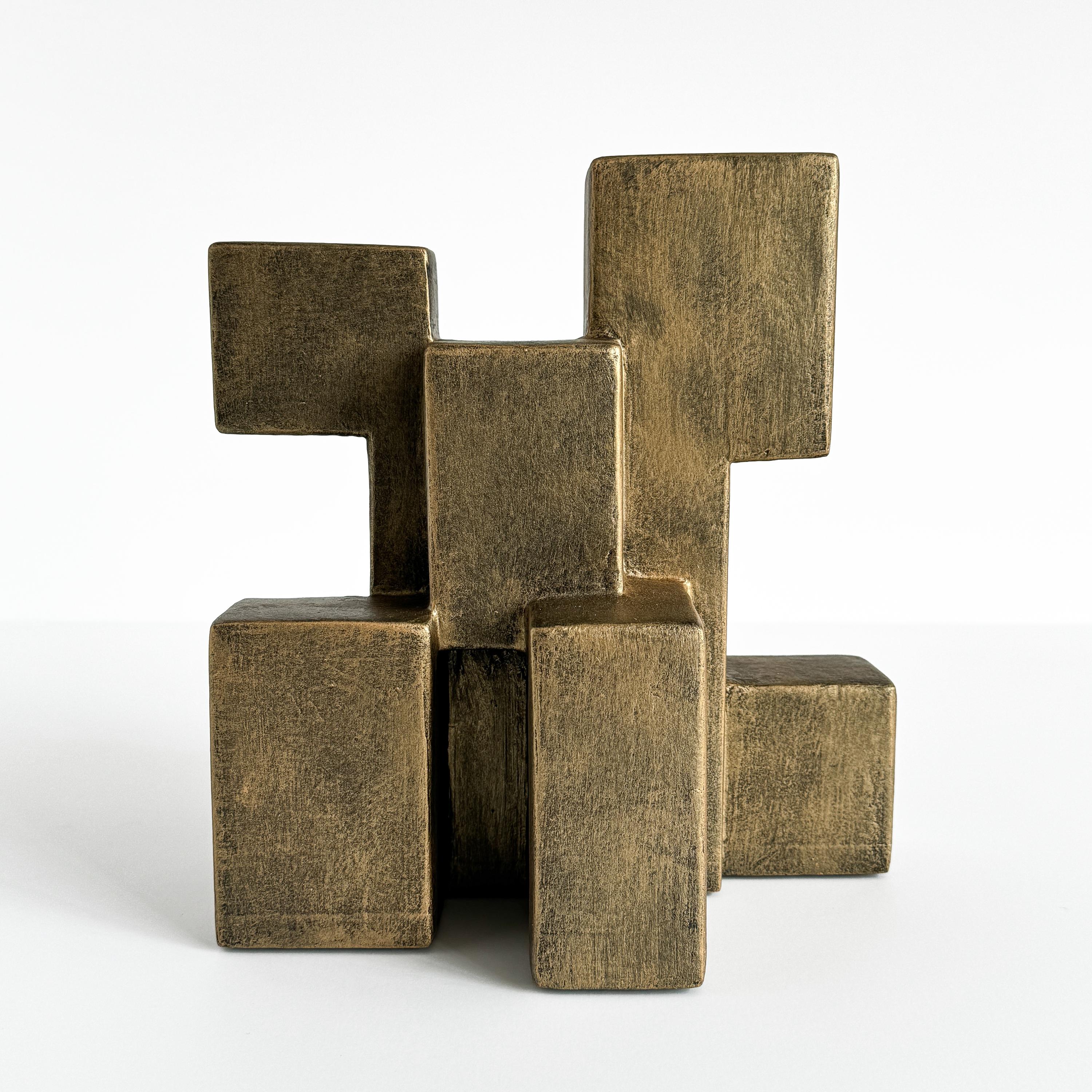 Moderne « Composition 202.3 » Sculpture abstraite cubiste de Dan Schneiger en vente