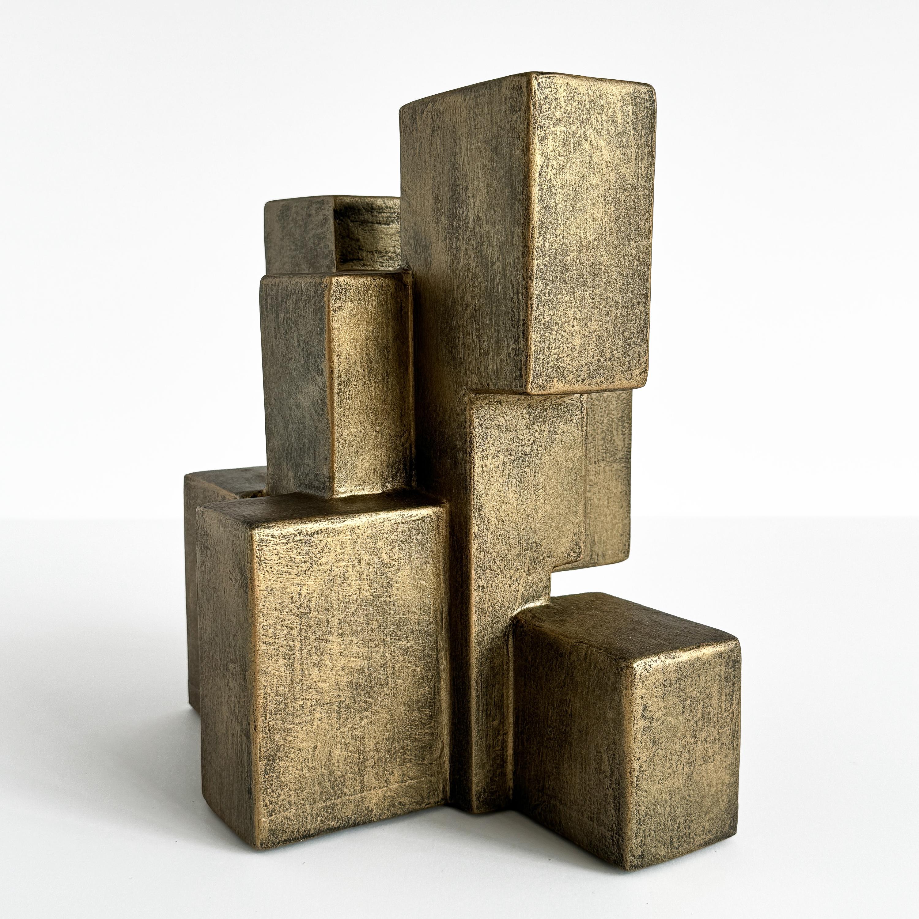 Américain « Composition 202.3 » Sculpture abstraite cubiste de Dan Schneiger en vente