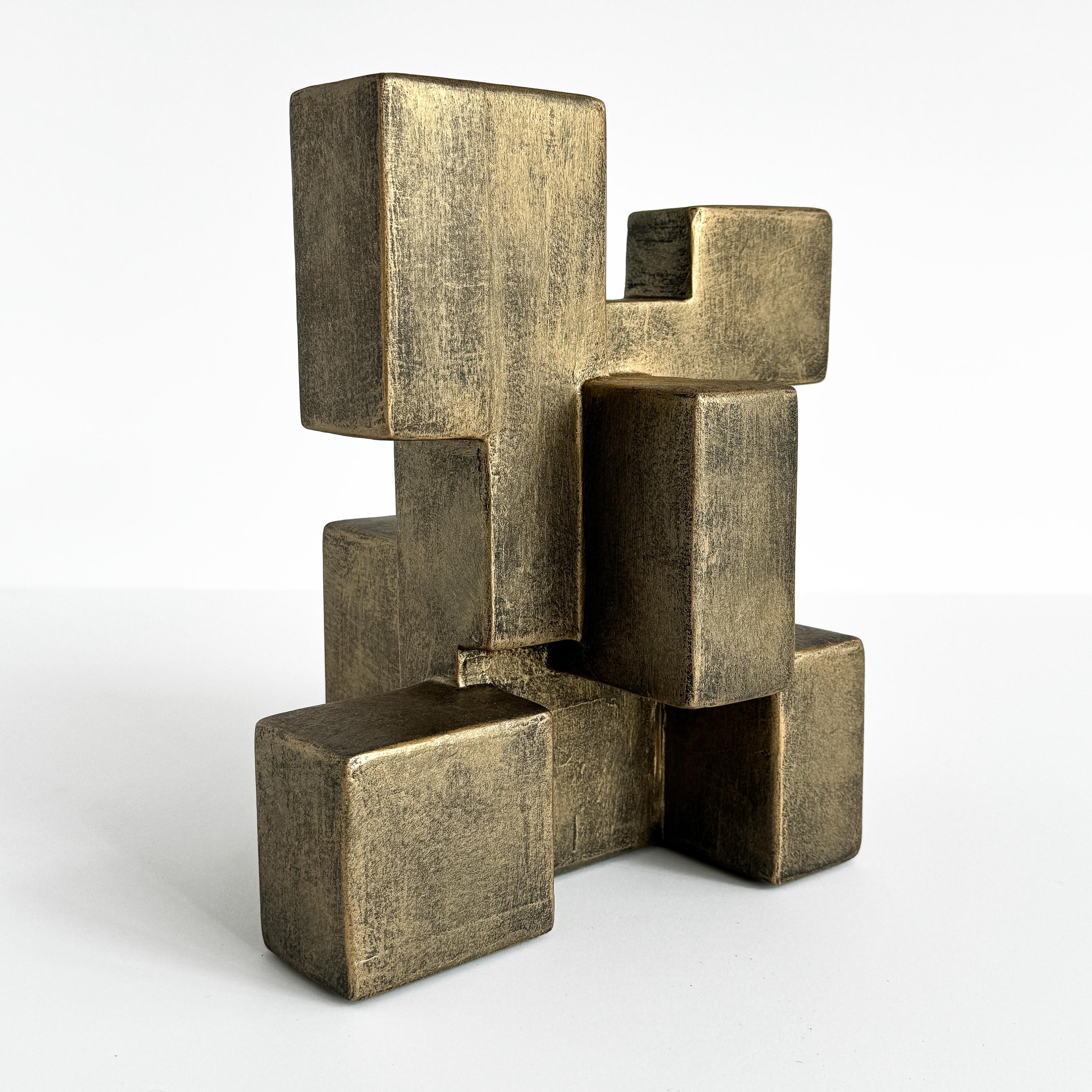 « Composition 202.3 » Sculpture abstraite cubiste de Dan Schneiger Excellent état - En vente à Chicago, IL