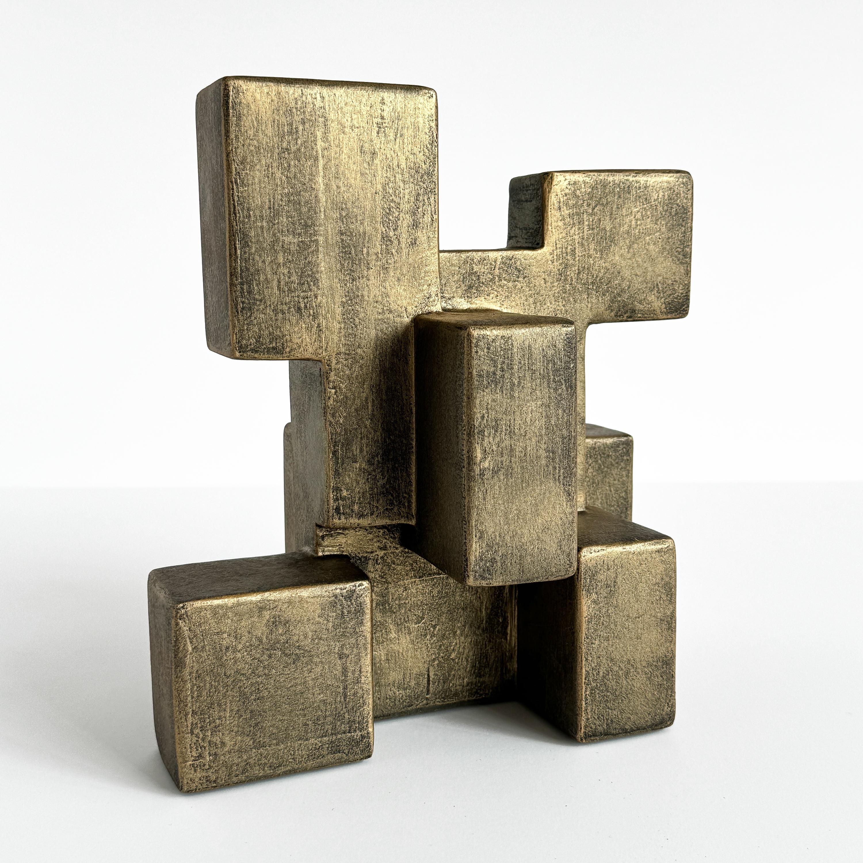 XXIe siècle et contemporain « Composition 202.3 » Sculpture abstraite cubiste de Dan Schneiger en vente