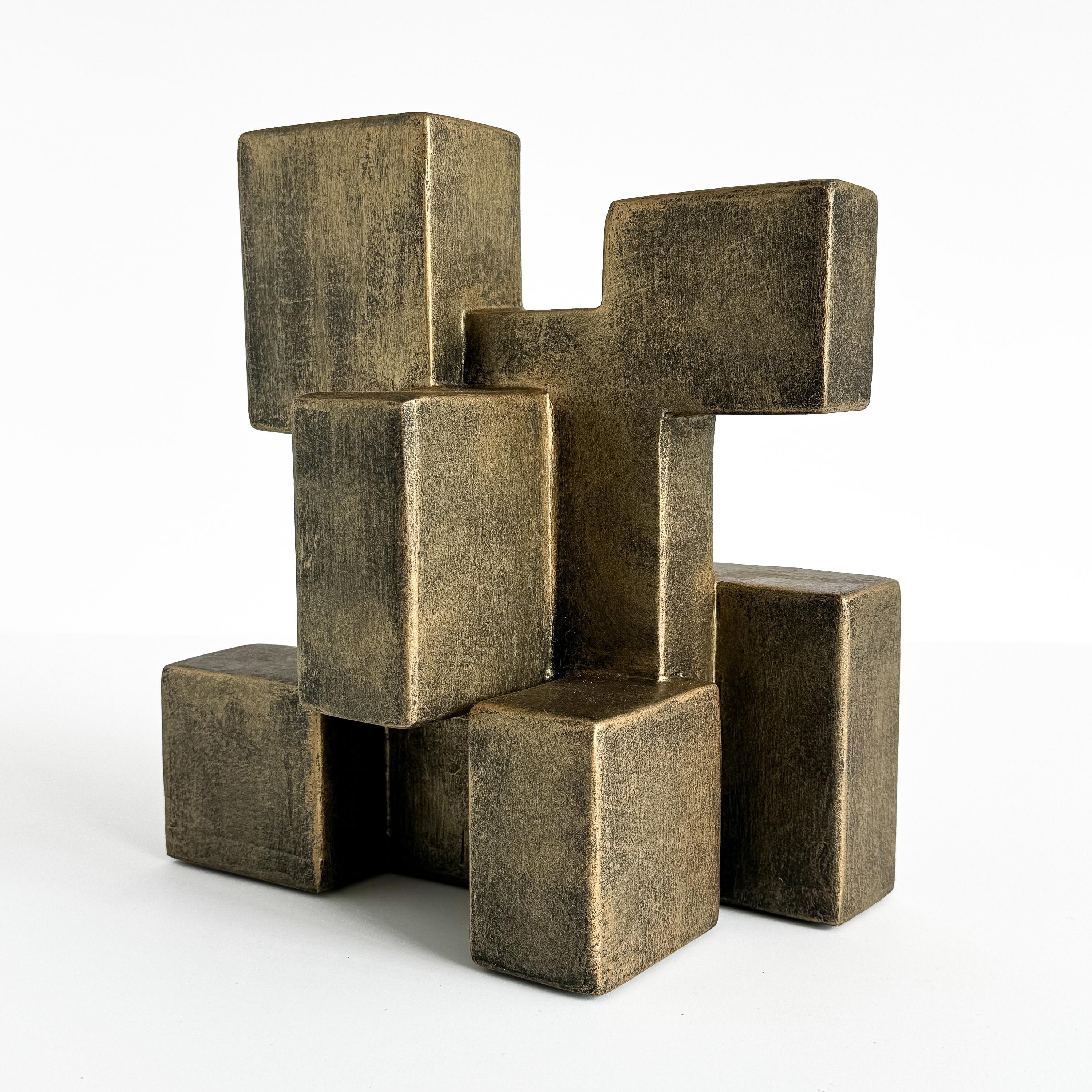 « Composition 202.3 » Sculpture abstraite cubiste de Dan Schneiger en vente 1