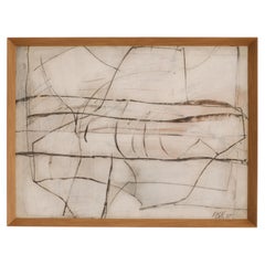 „Composition Abstraite“ von Istvan Fisch, Mischtechnik auf Papier, 1981