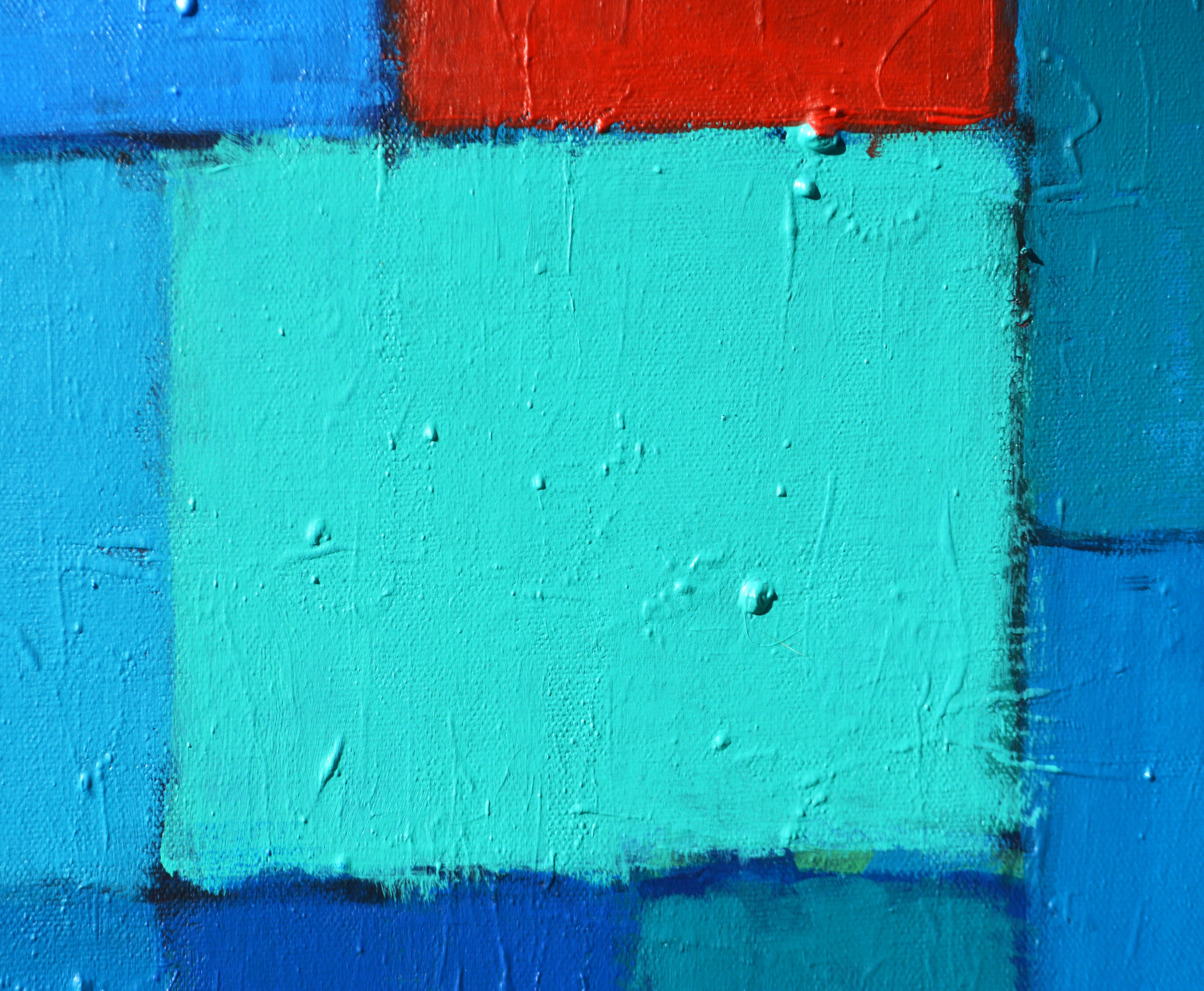 American 'Urban Landscape' Original Abstract Painting by Lars Hegelund, 30 x 36 in. For Sale