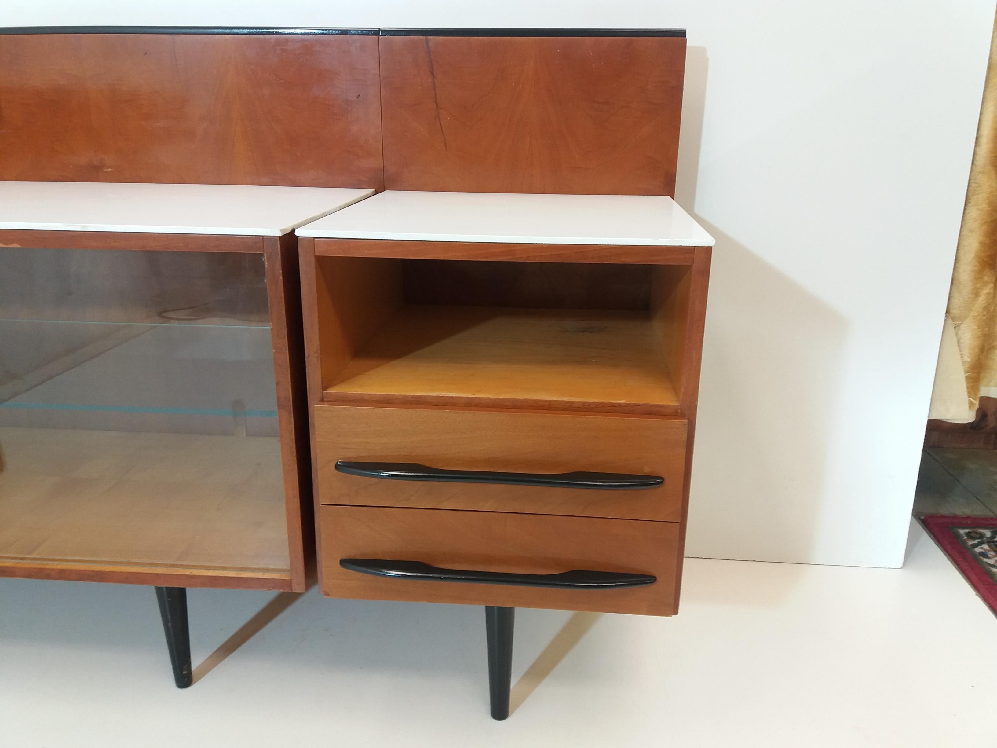 Mid-20th Century Composition Chest of Drawer and Writing Desk Designed by Mojmít Požár, 1960s For Sale