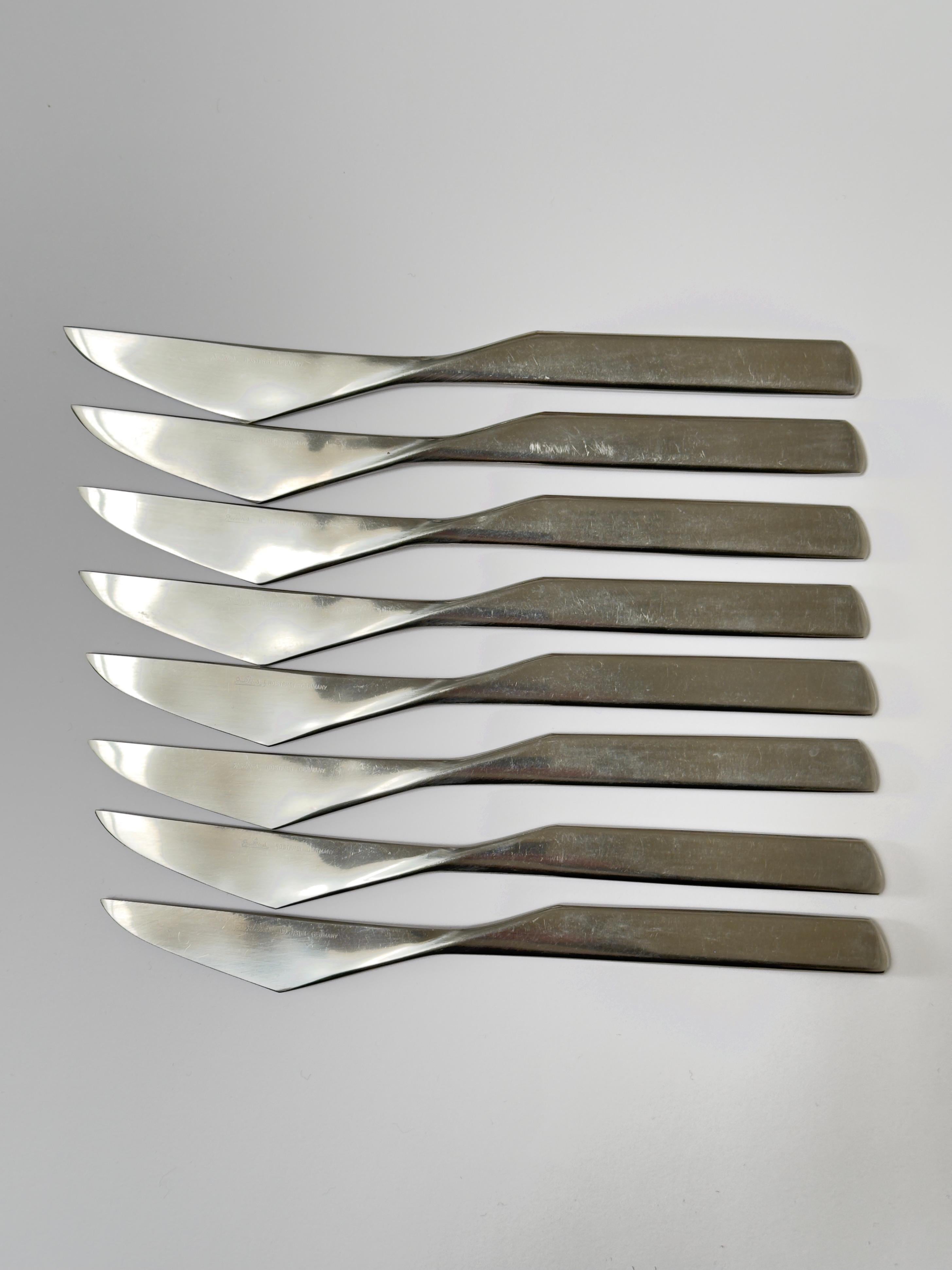 Besteckset im Composition-Stil, Tapio Wirkkala für Rosenthal, Deutschland 1963 (Edelstahl) im Angebot