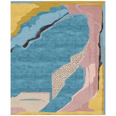 Composition I.I - Multicolor Contemporary Hand Knotted Wool Silk Rug
