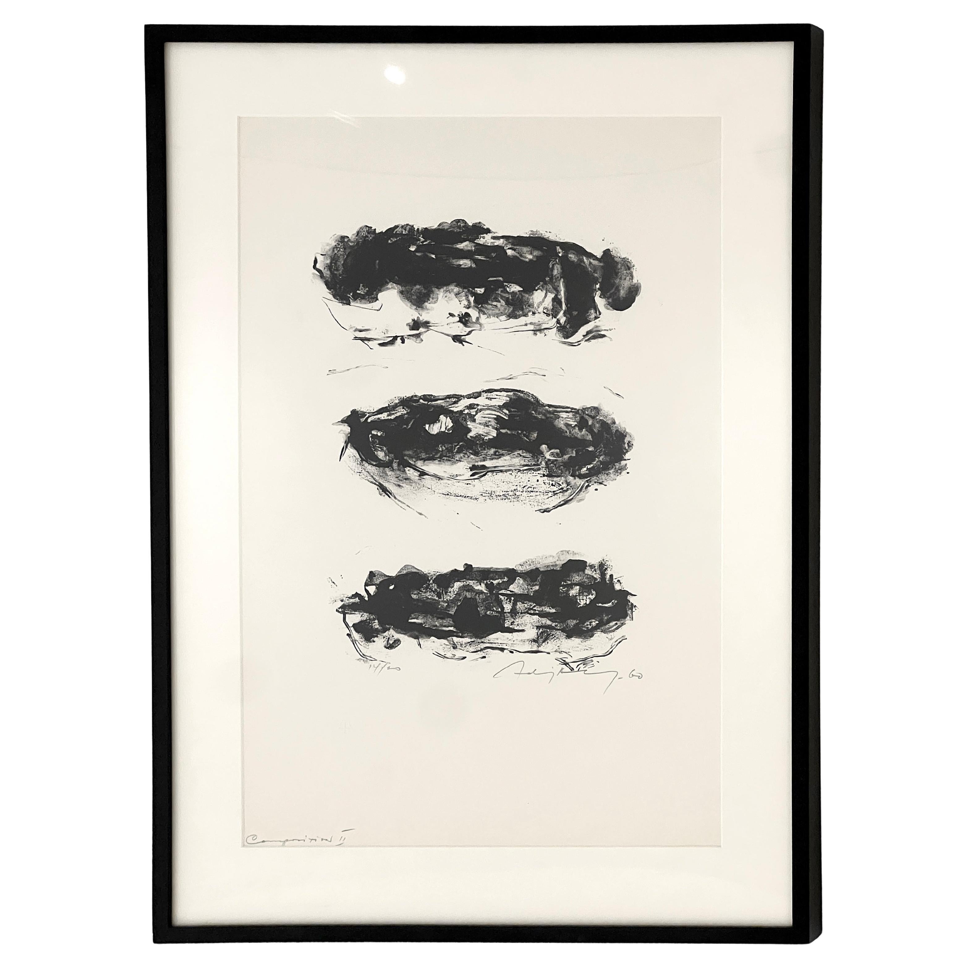 'Composition II' Lithograph by Adja Yunkers