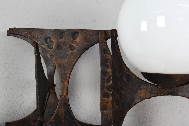 Composition of Four Great Brutalist Sculpture Wall Sconces by Marc