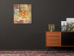 Composition Oil Painting on Plate Wood Frame Ready to Hang