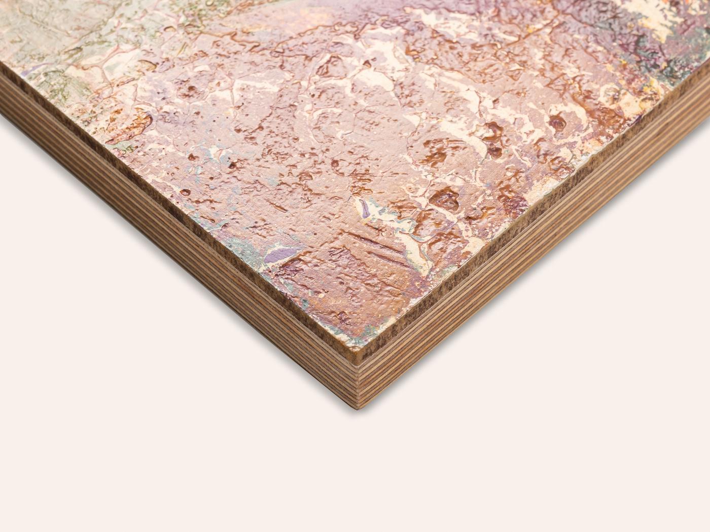 Komposition, Ölgemälde auf Platte, Holzrahmen, hängefertig im Angebot 3