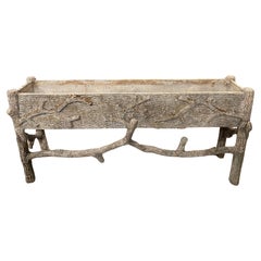 Vintage Composition Stone Rustic Faux Bois Planter