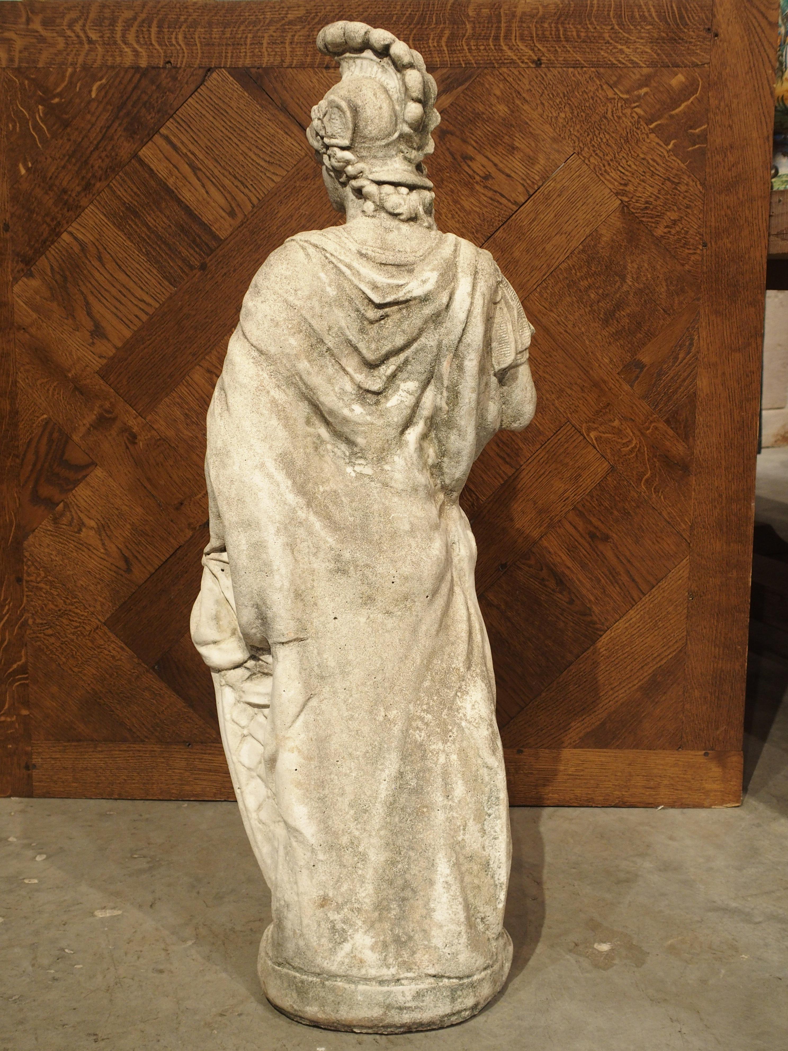 Composition Stone Statue of a Roman Soldier, 1900s For Sale 7
