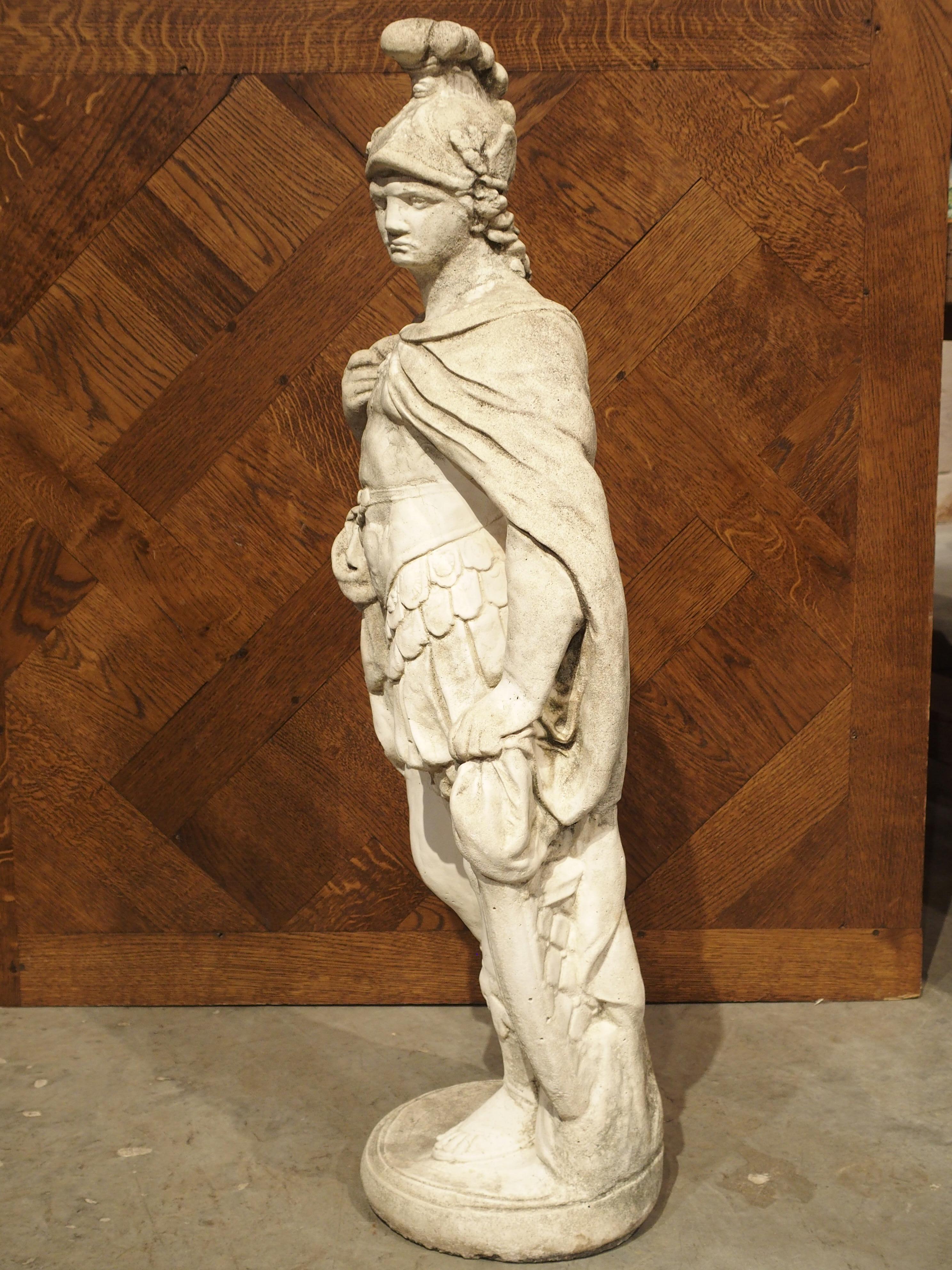 Composition Stone Statue of a Roman Soldier, 1900s For Sale 9