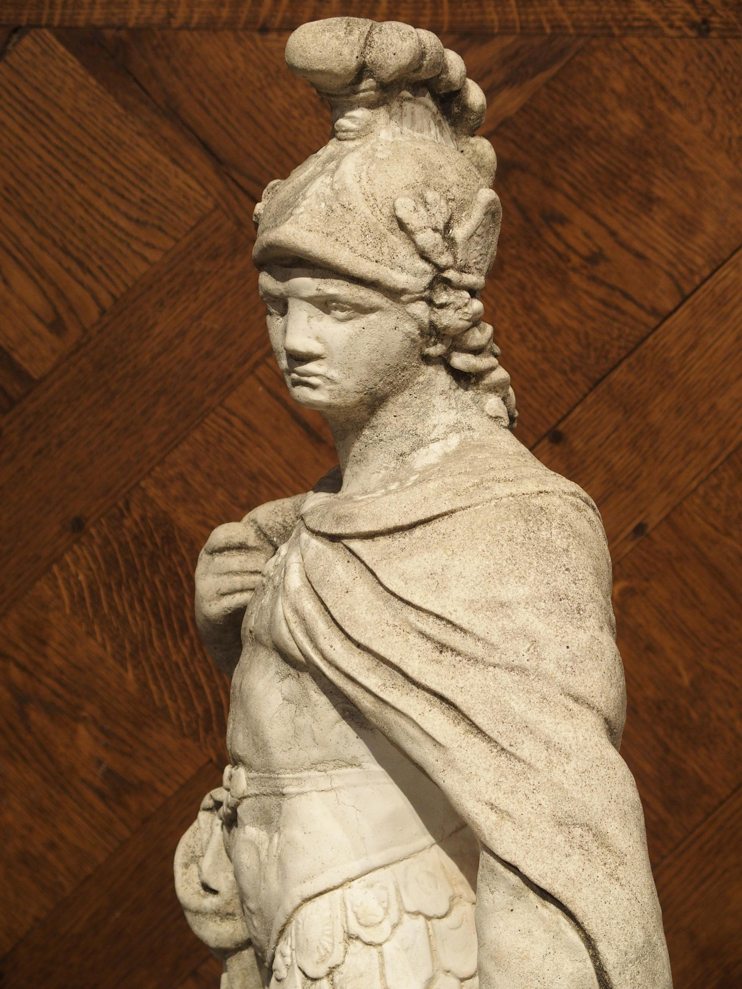 Composition Stone Statue of a Roman Soldier, 1900s For Sale 10