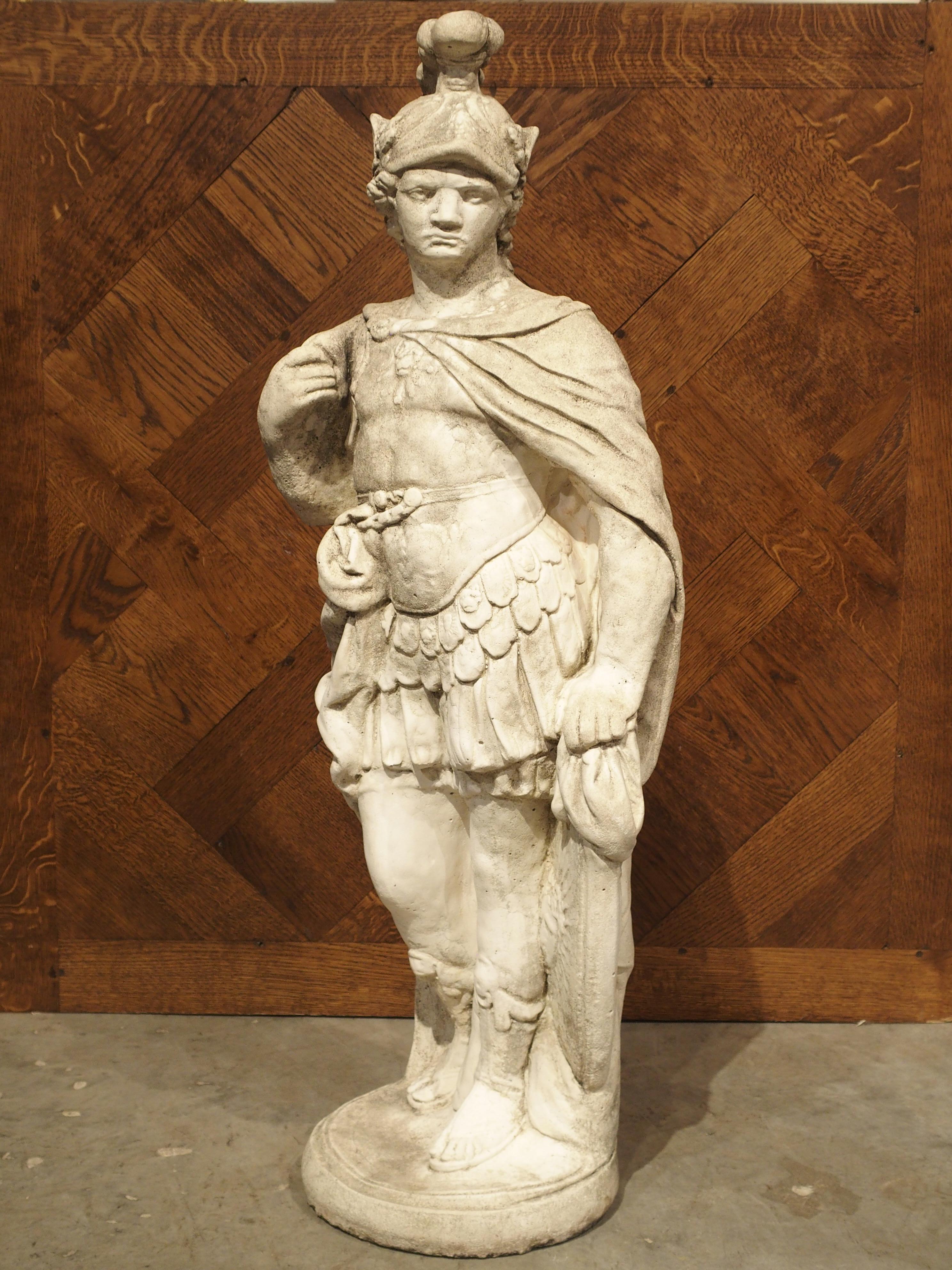 Composition Stone Statue of a Roman Soldier, 1900s For Sale 11