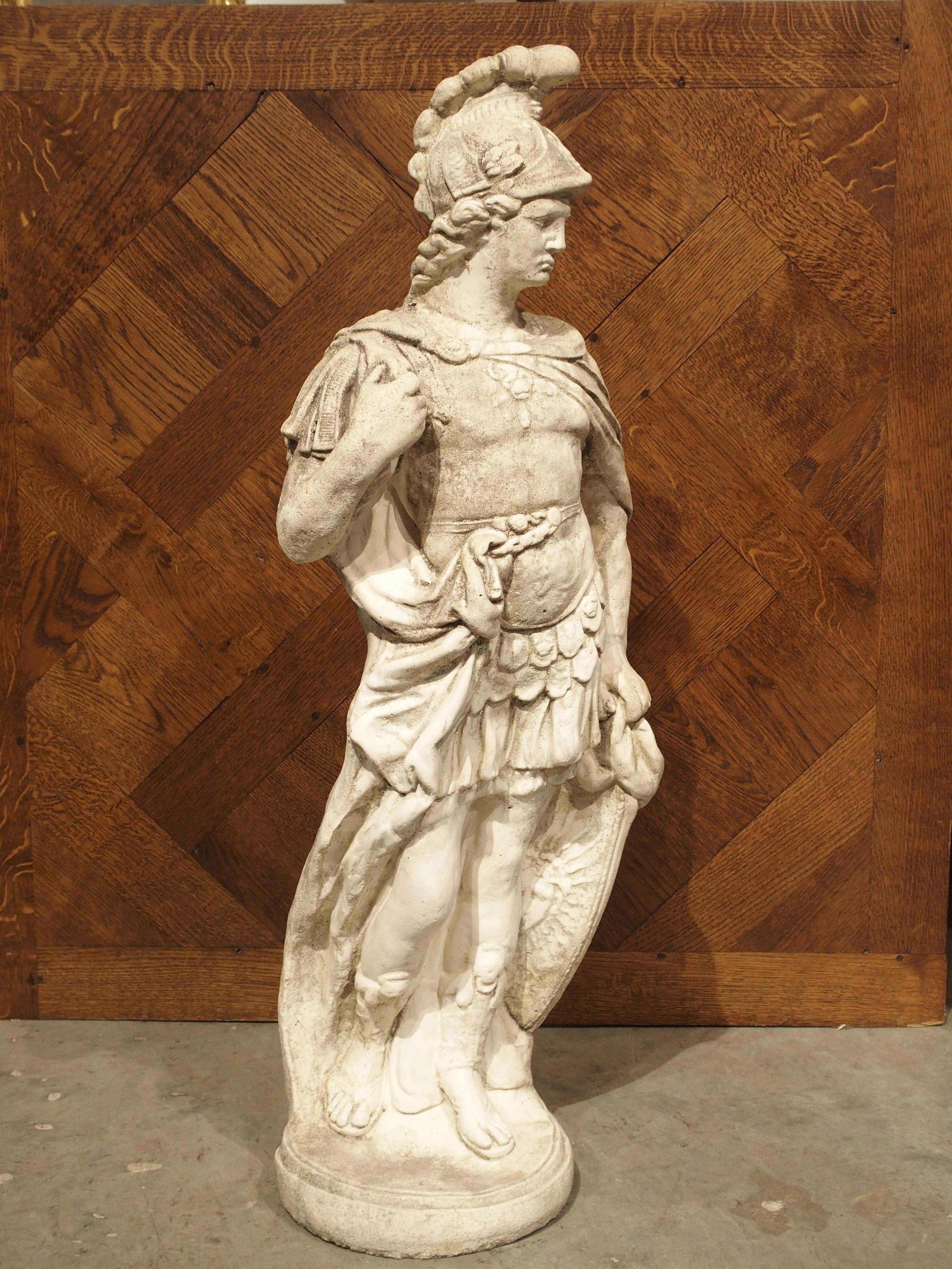 Composition Stone Statue of a Roman Soldier, 1900s For Sale 12