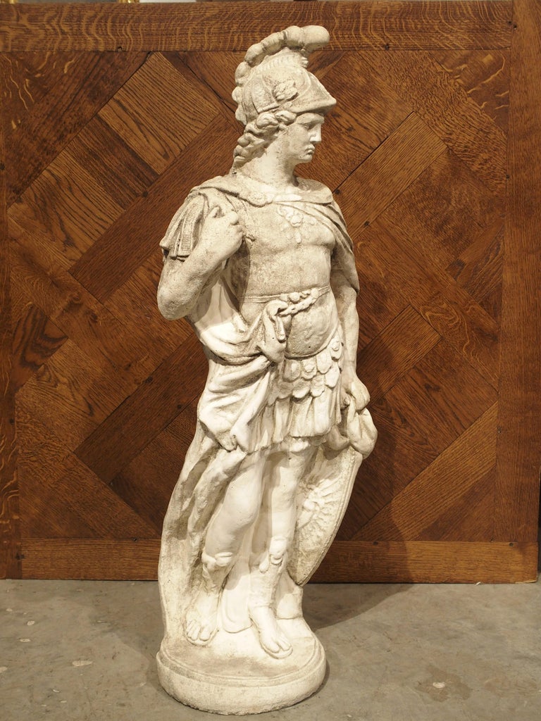 Composition Stone Statue of a Roman Soldier, 1900s For Sale at 1stDibs