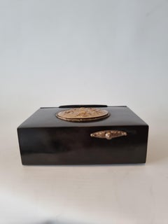 Composition tortoiseshell and gilt metal singing bird box