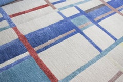 Composition vi - Multicolor Bright Hand Knotted Wool Silk Rug, Large, in Stock