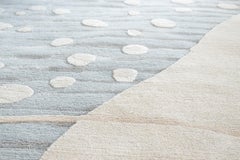 Composition VII - Round Modern Hand Knotted Wool Silk Rug