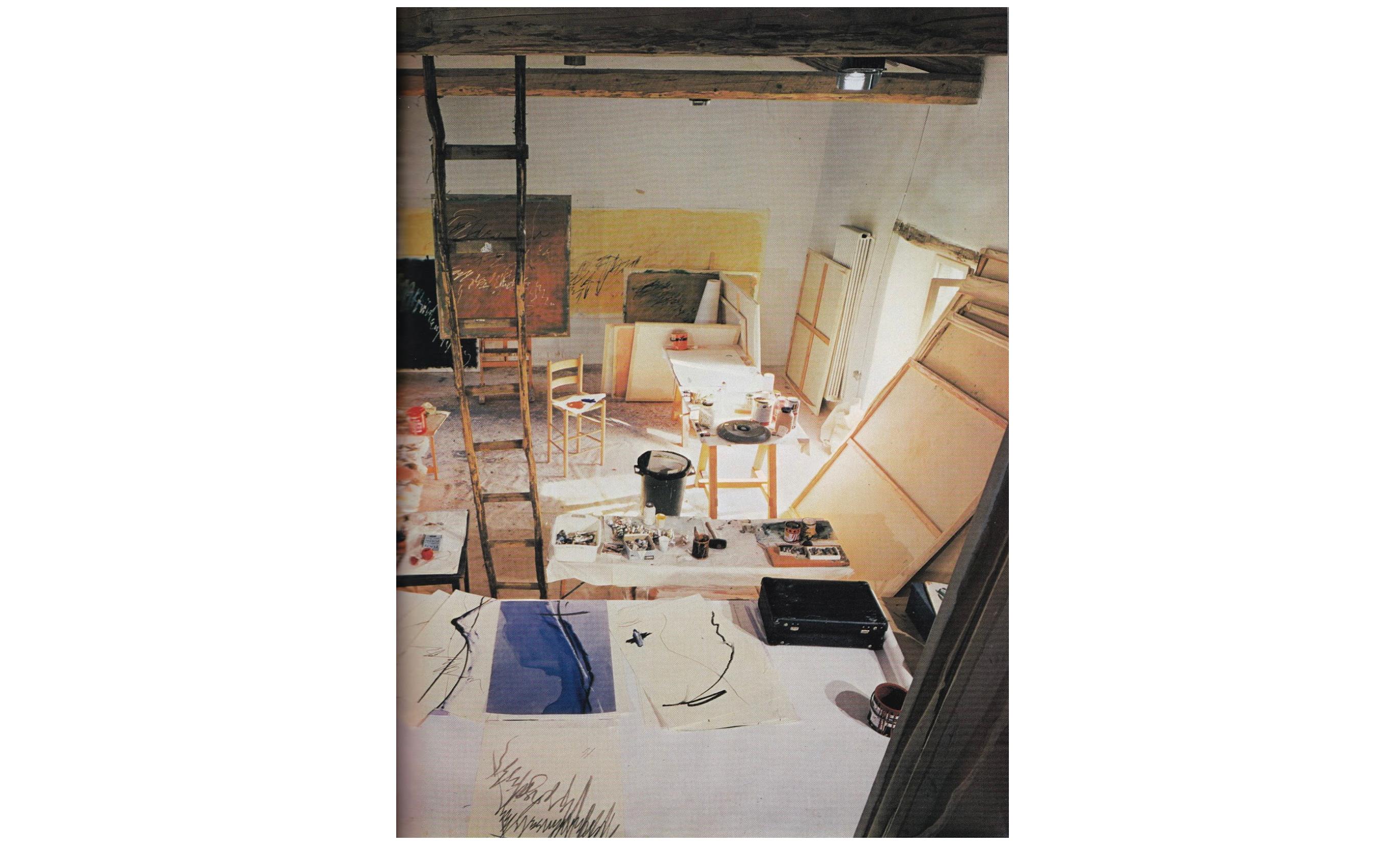Komposition mit einer Figur von Teddy Millington Drake:: um 1963:: signiert (Leinwand) im Angebot