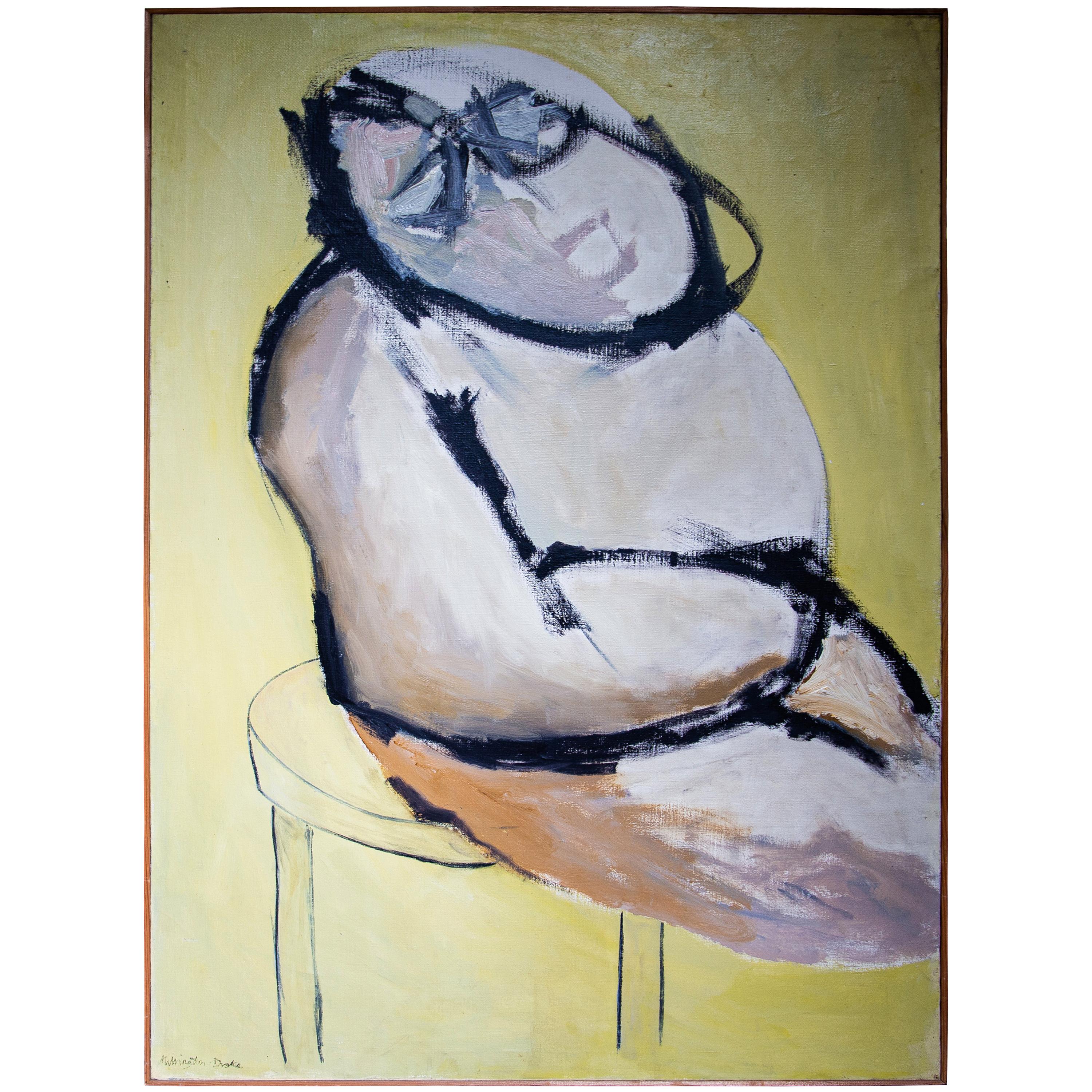 Composition with a Figure by Teddy Millington Drake, circa 1963, Signed For Sale