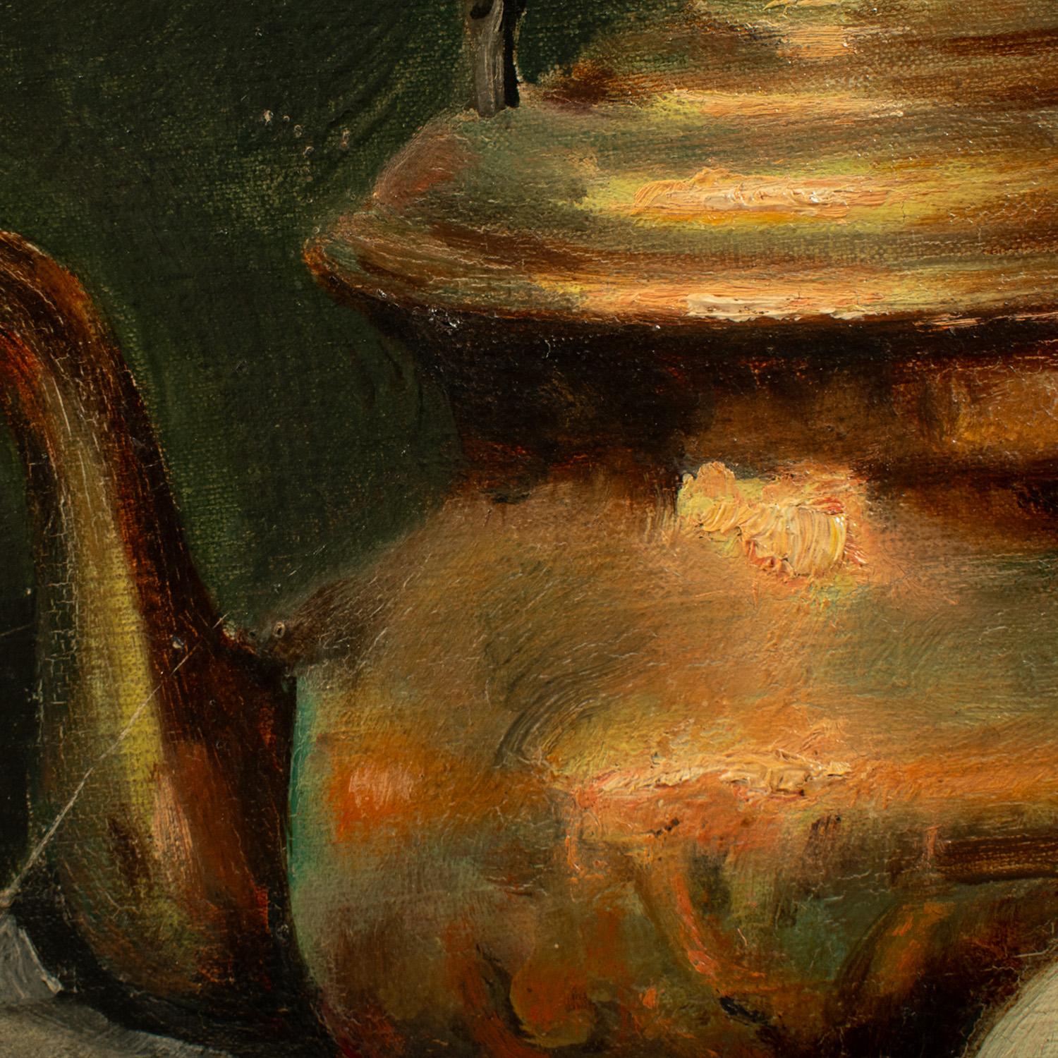 Exquisite „COMPOSITION WITH SHRIMPS & EGGS“ - L Dupuis, Öl auf Tafel, 19. Jahrhundert im Angebot 2