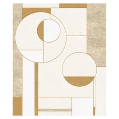 Composition XIV.I - Beige Geometric Hand Knotted Wool Silk Rug