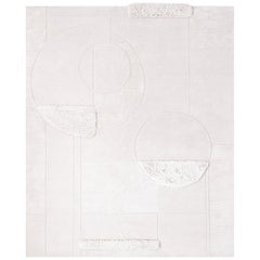 Composition XIV.II - Light Beige Hand Knotted Wool Silk Rug