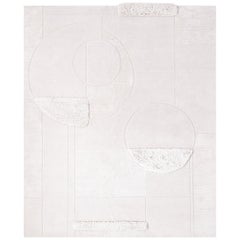 Composition XIV.II - Light Beige Hand Knotted Wool Silk Rug