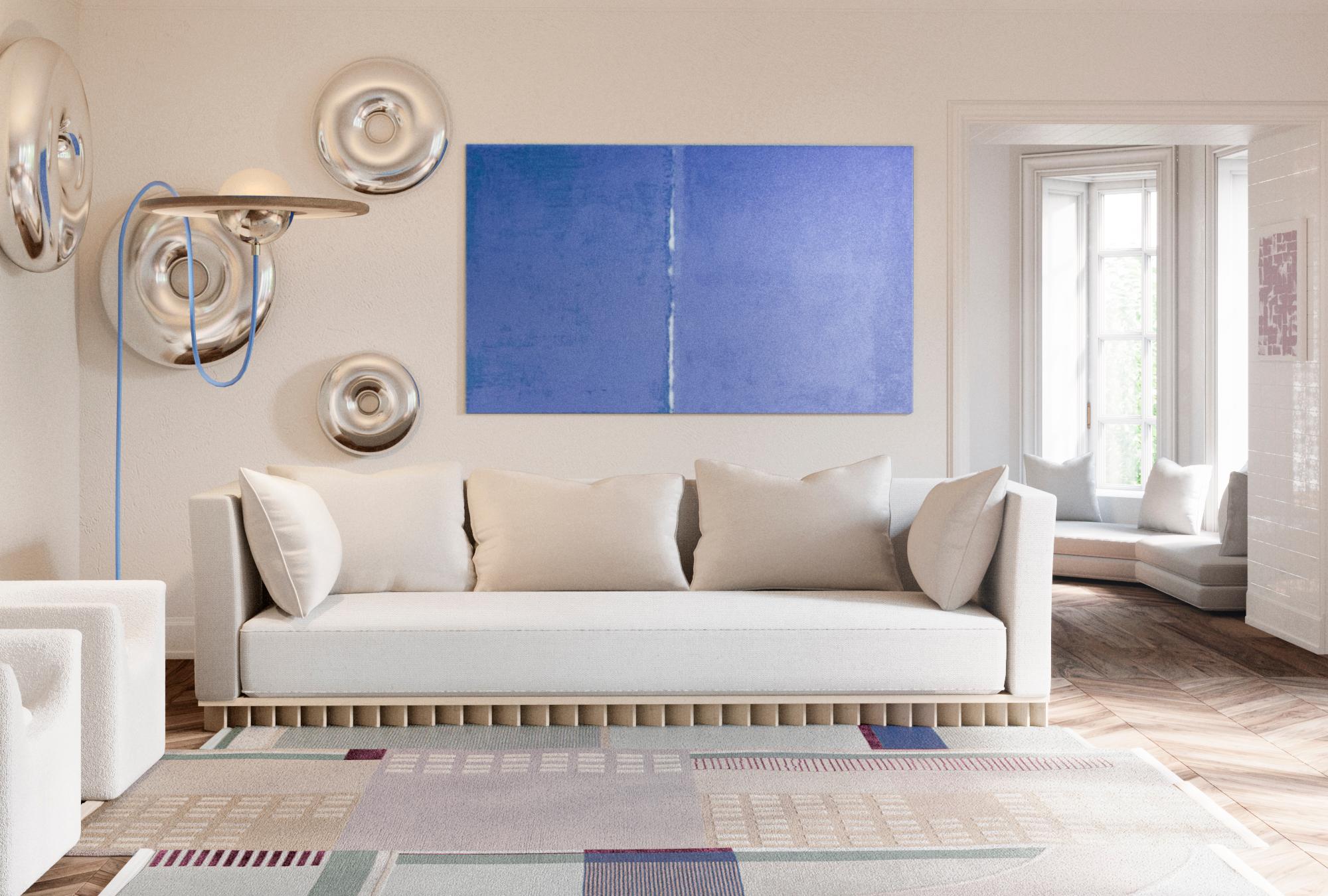 Nepalese Tappeto Rosa Beige Contemporaneo Astratto Annodato a Mano Lana Seta Composizione XVIII in vendita