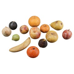 Composizione di 13 Frutti in Marmo Policromo Natura Morta Grand Tour XIX secolo