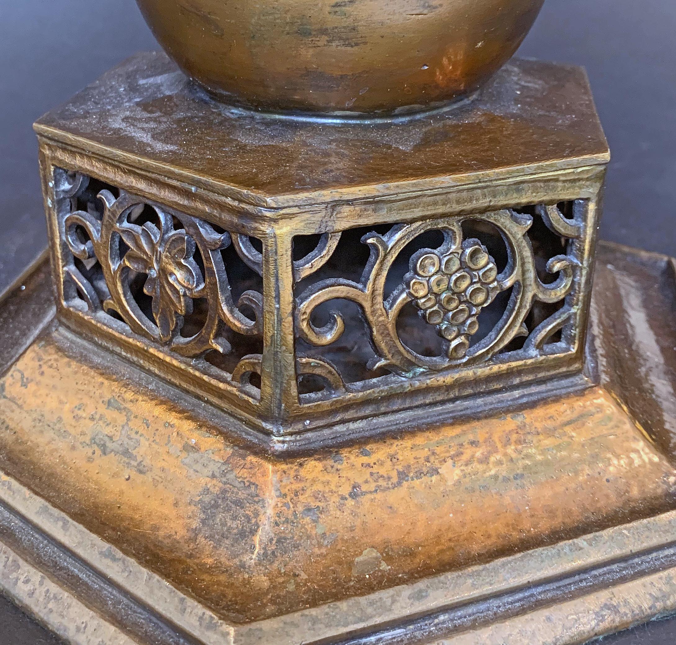 Art Deco 'Compote with Stork’, Monumental Marble and Bronze Sculpture by Oscar Bach