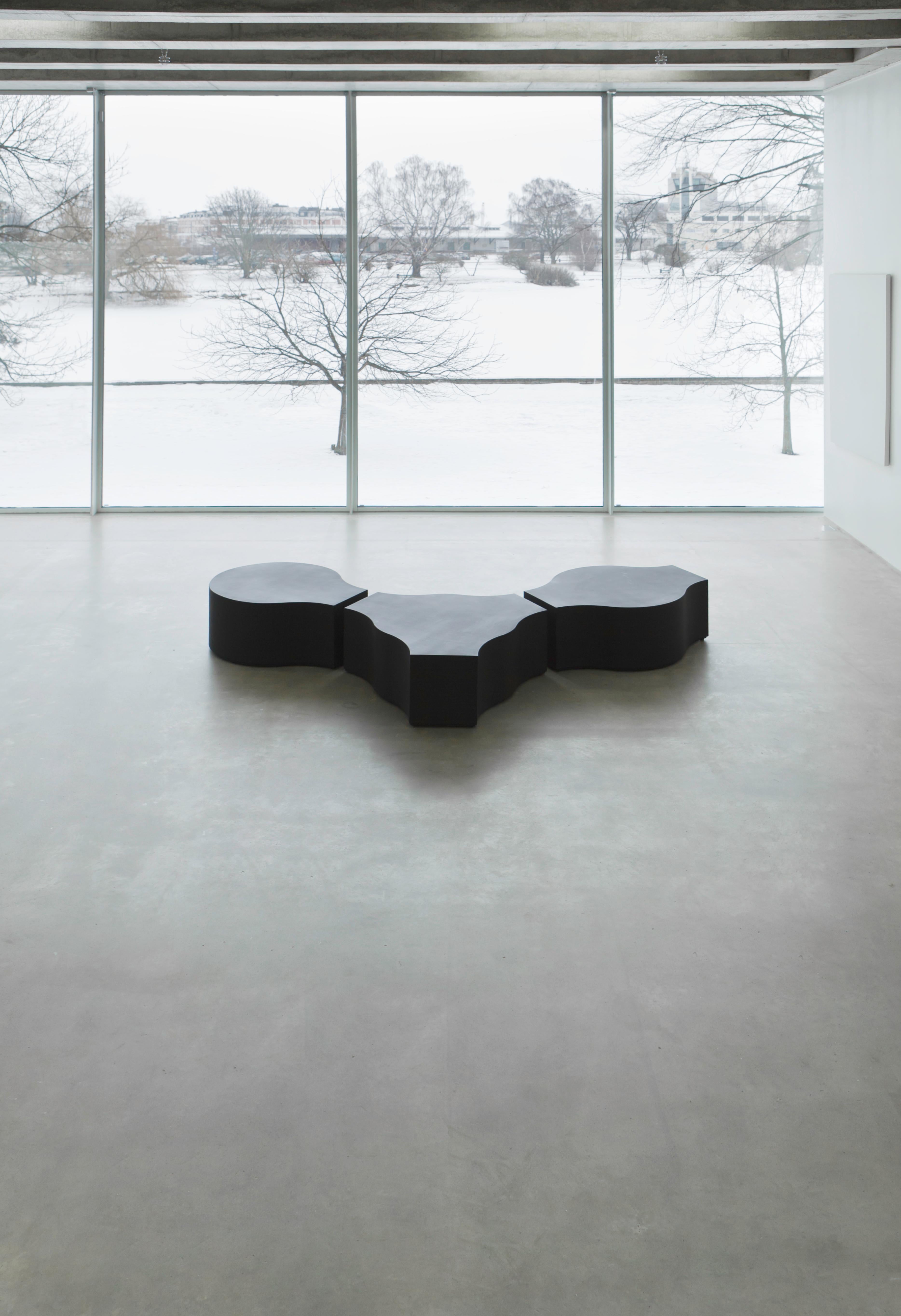 Modern Compound B pouf in exclusive rubber coated edition For Sale