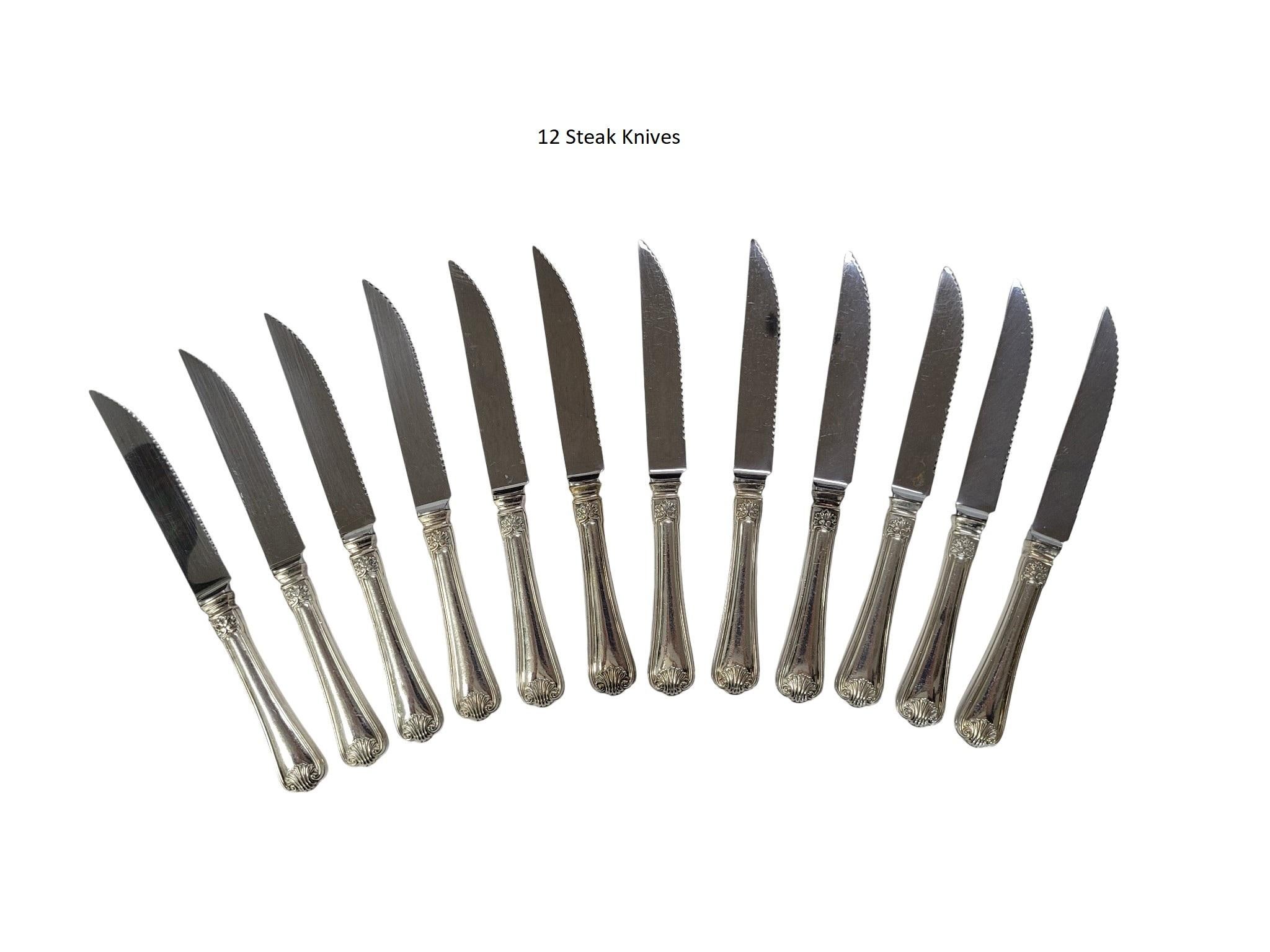 114 Piece Set of Rosmüller & Comp. 800 Silver Flatware Set, Pforzheim, Germany For Sale 4