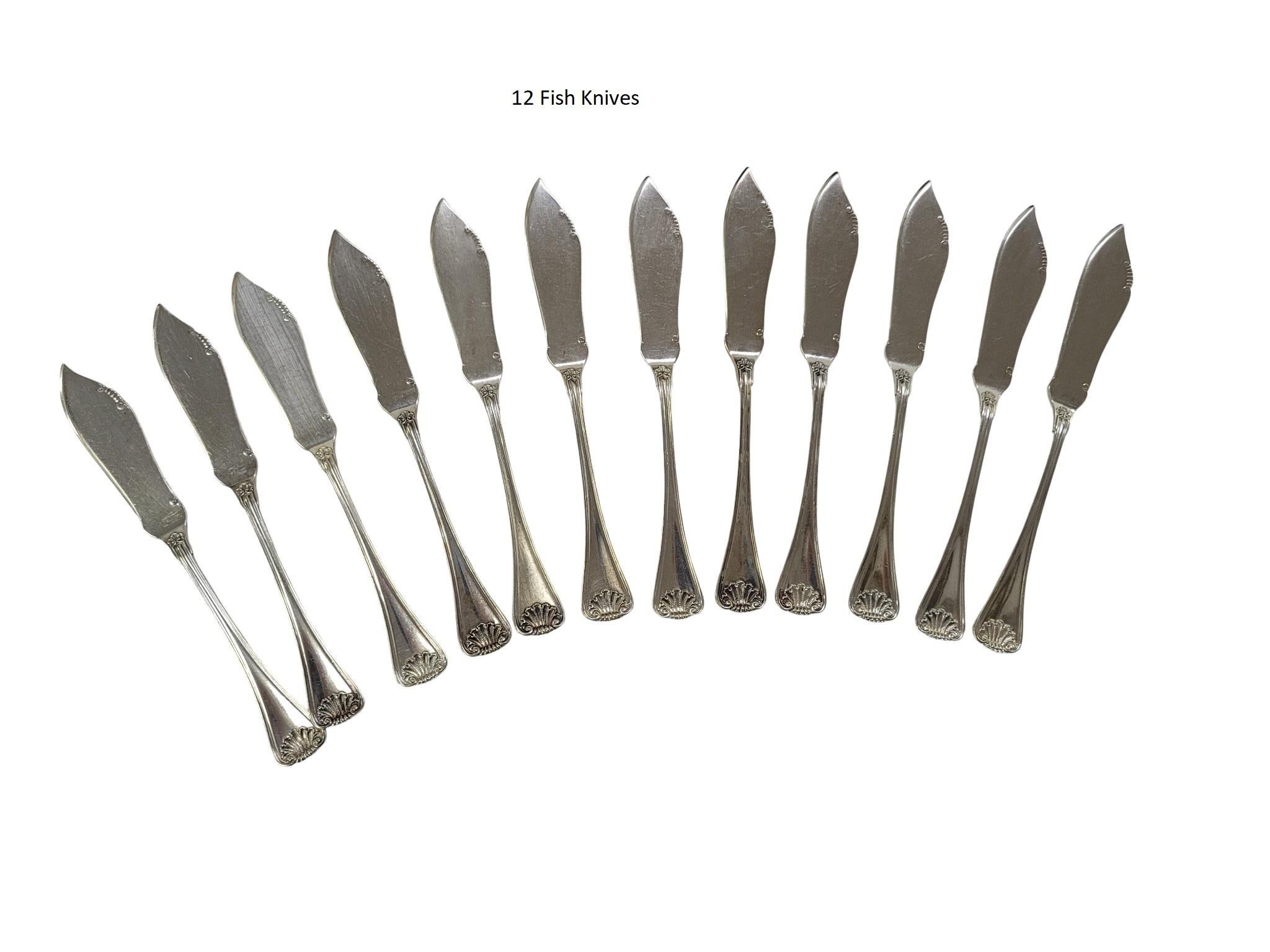 114 Piece Set of Rosmüller & Comp. 800 Silver Flatware Set, Pforzheim, Germany For Sale 5