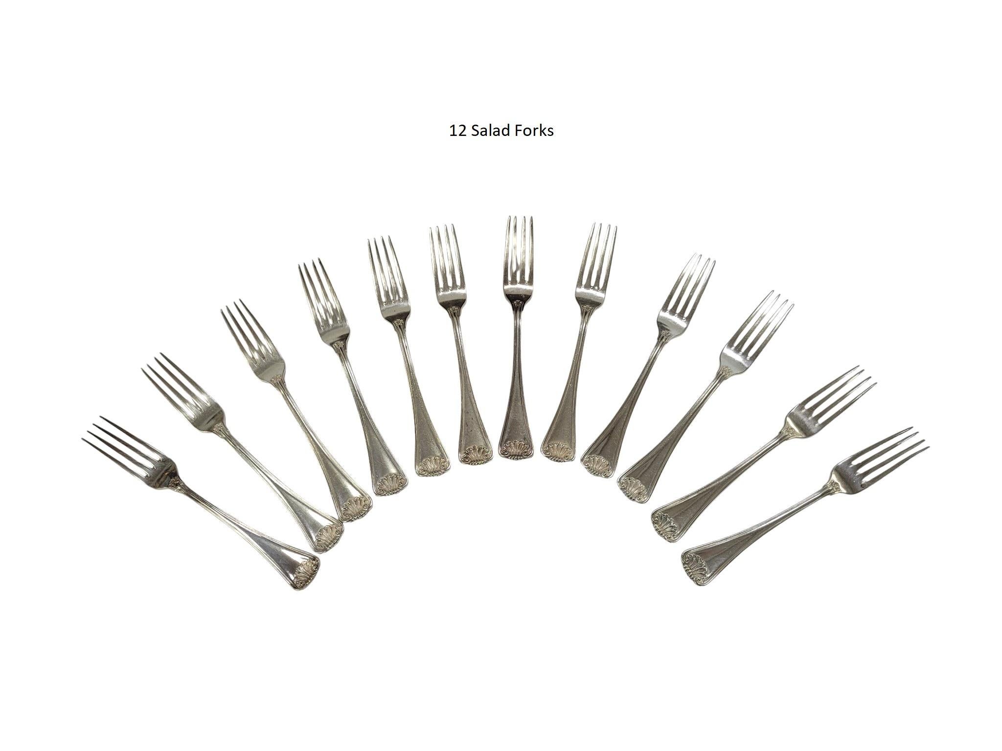 114 Piece Set of Rosmüller & Comp. 800 Silver Flatware Set, Pforzheim, Germany For Sale 7