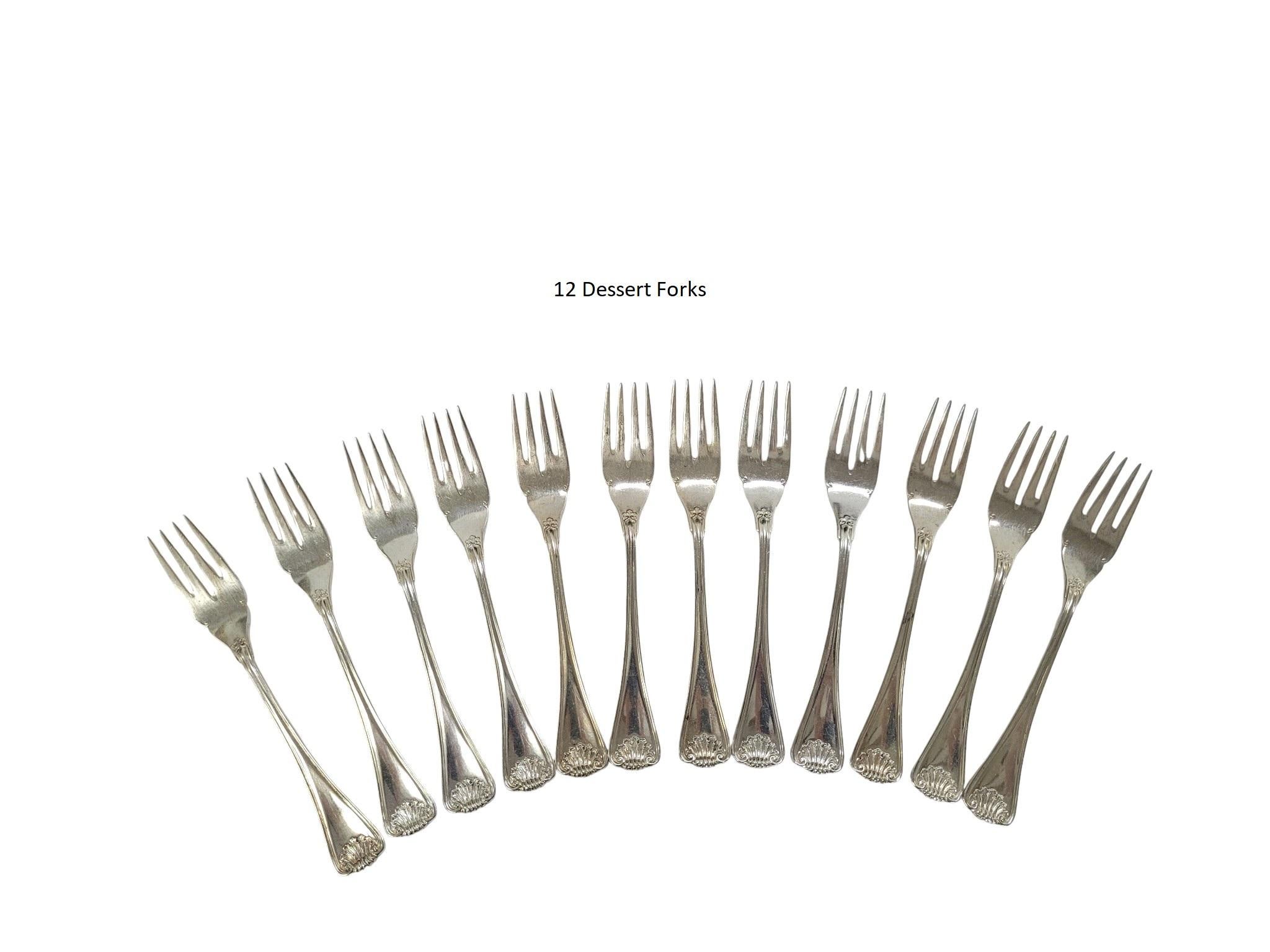 114 Piece Set of Rosmüller & Comp. 800 Silver Flatware Set, Pforzheim, Germany For Sale 8