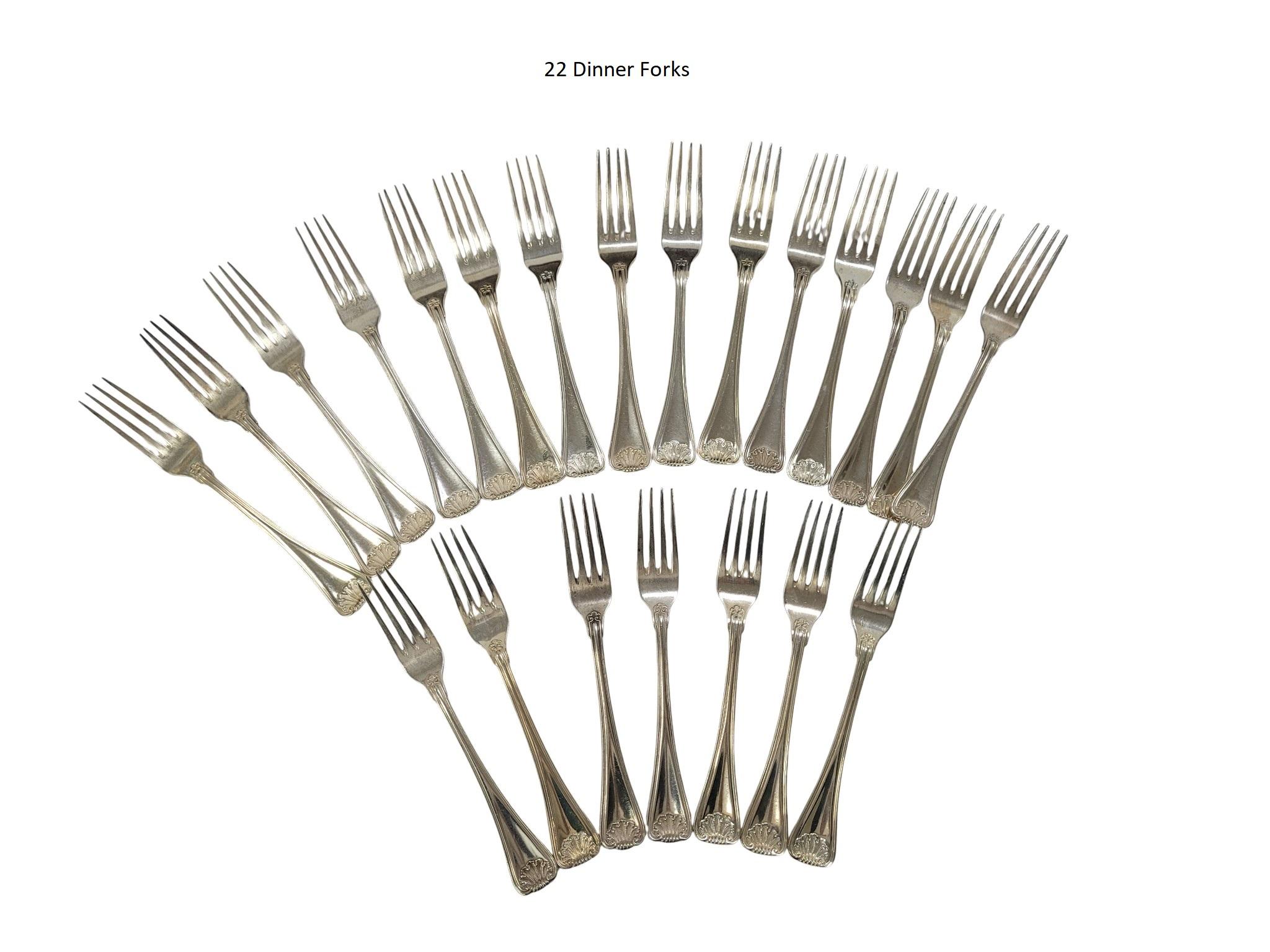 114 Piece Set of Rosmüller & Comp. 800 Silver Flatware Set, Pforzheim, Germany For Sale 2
