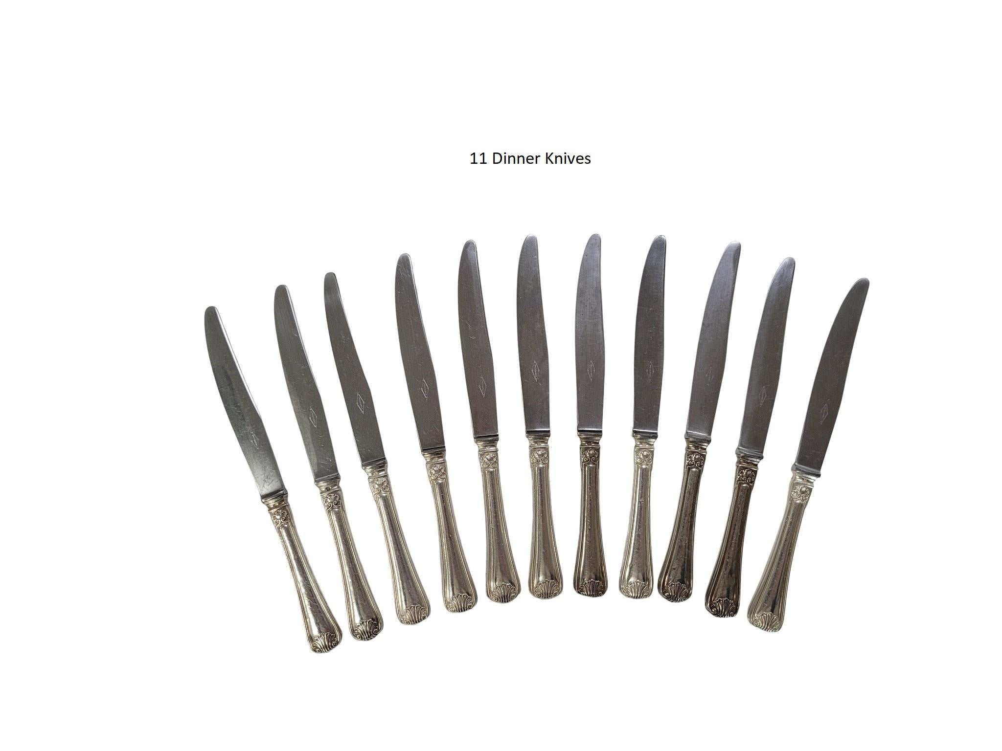 114 Piece Set of Rosmüller & Comp. 800 Silver Flatware Set, Pforzheim, Germany For Sale 3