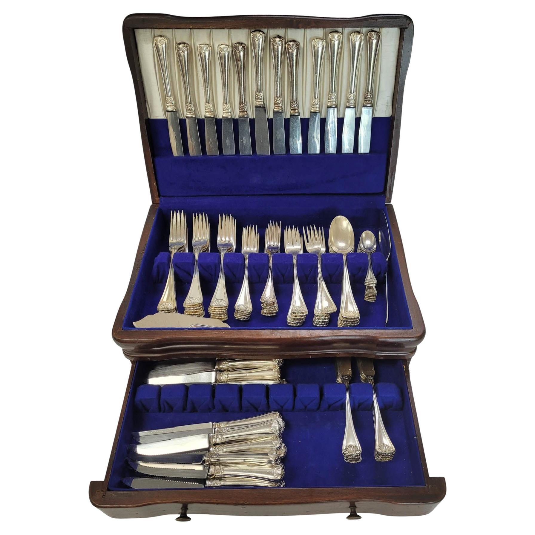 114 Piece Set of Rosmüller 
Comp. 800 Silver Flatware Set, Pforzheim, Germany For Sale