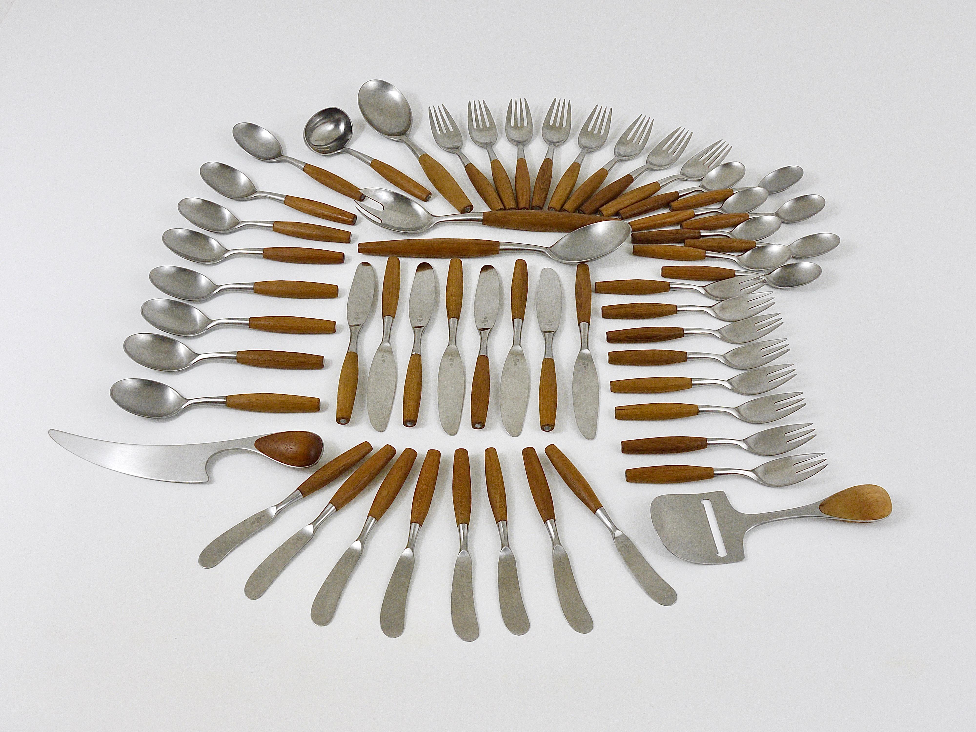 Comprehensive Set of Jens Quistgaard Fjord Flatware by Dansk, for Eight, 54 Pcs In Good Condition In Vienna, AT