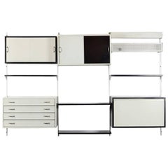 Comprehensive Storage System Wall Unit with Steel by Wim Rietveld