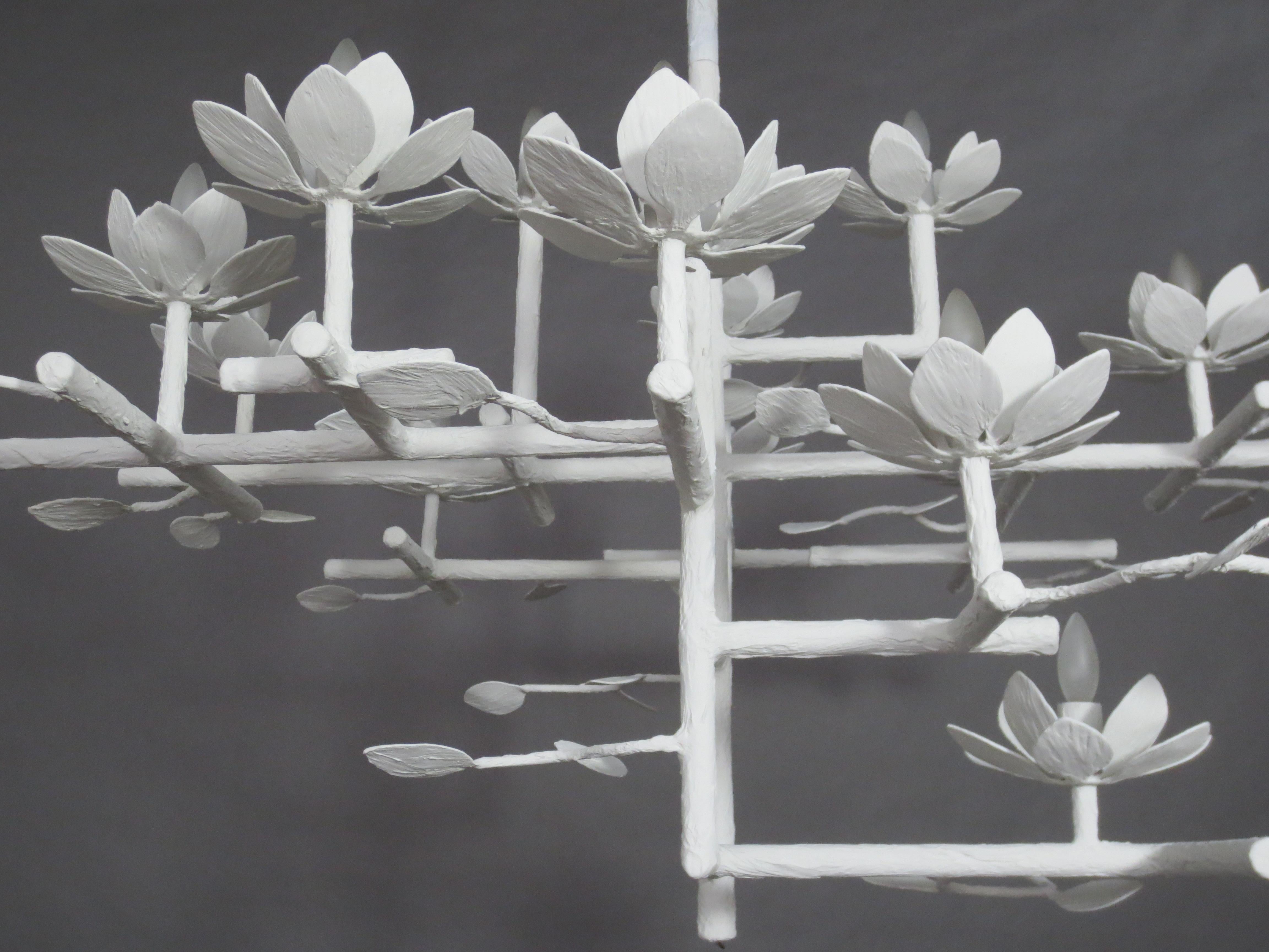 Compressed Lotus Plaster Chandelier For Sale 1