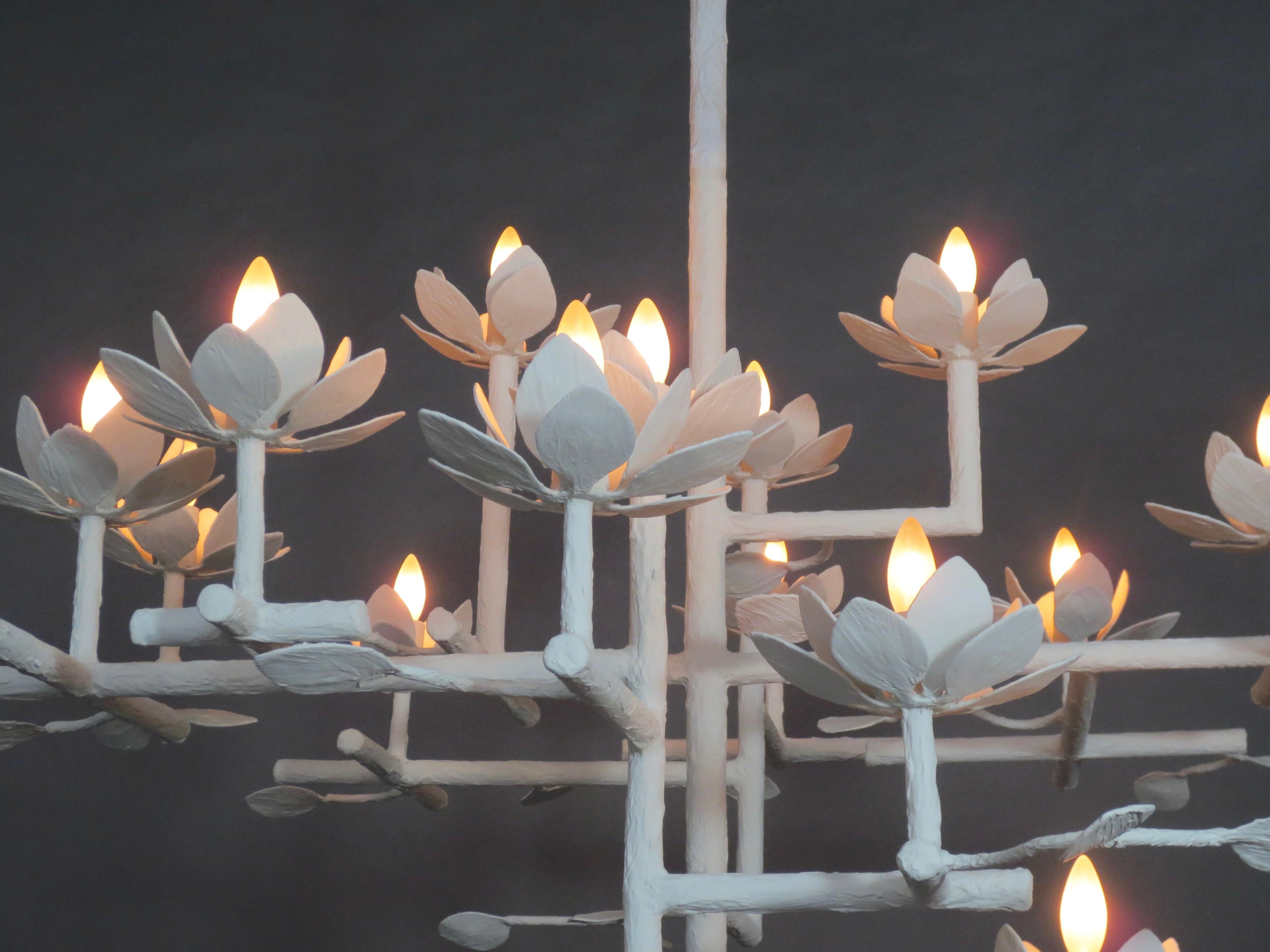 Compressed Lotus Plaster Chandelier For Sale 2